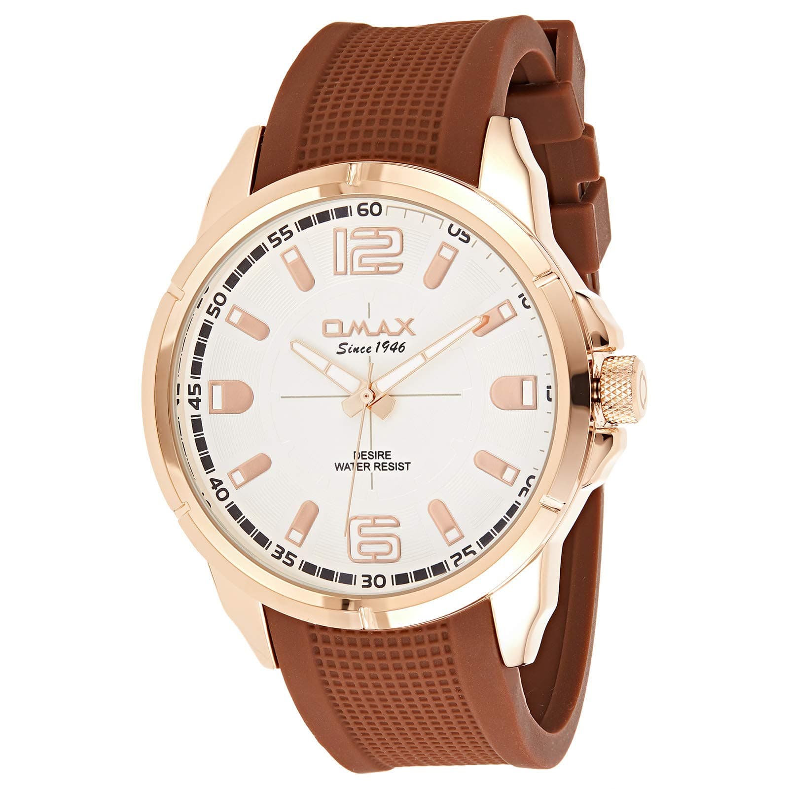 Men's White Dial Silicone Band Watch - GX10R35I