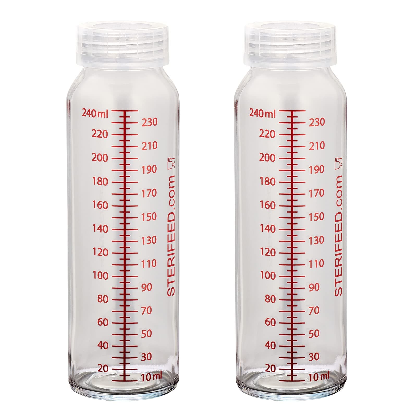 SterifeedGlass Baby Bottle, 240ml, Reusable, Pack of 2