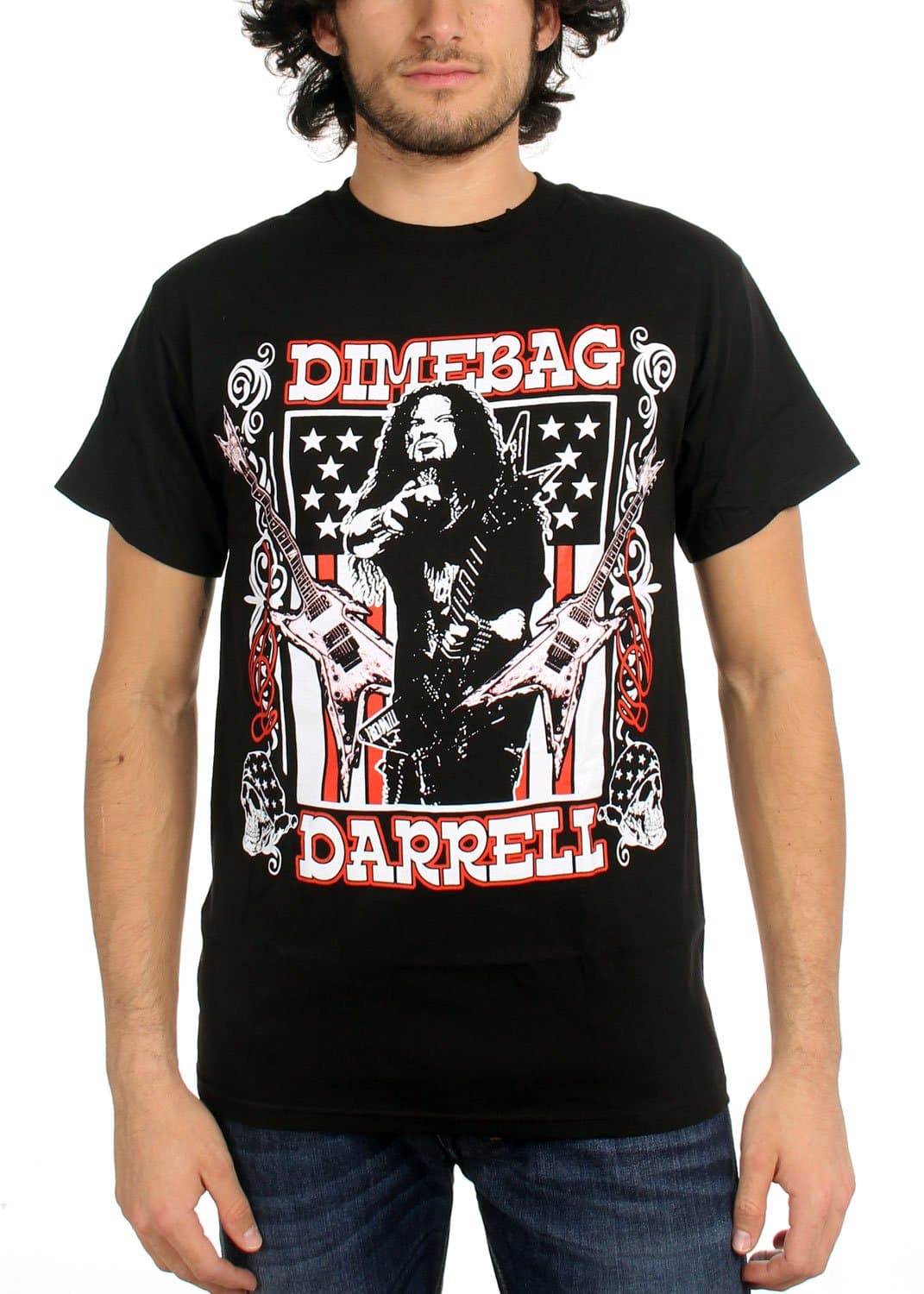 Dimebag Darrell- Guitar Flag T-Shirt Size S