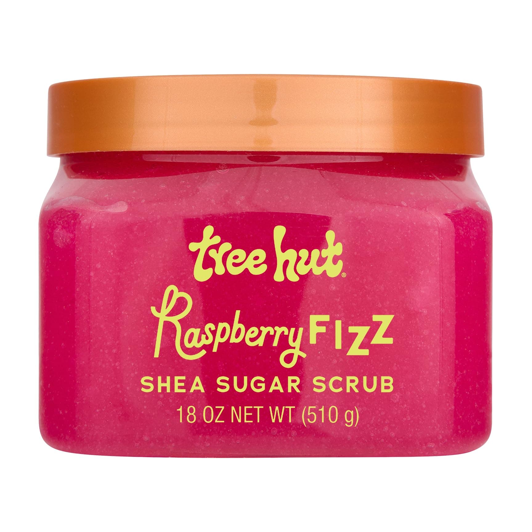 Raspberry Fizz Shea Sugar Scrub, Exfoliating, Hydrating & Moisturizing Body Scrub with Shea Butter & Nourishing Essential Oils, Smooth & Soften Skin, 18 oz