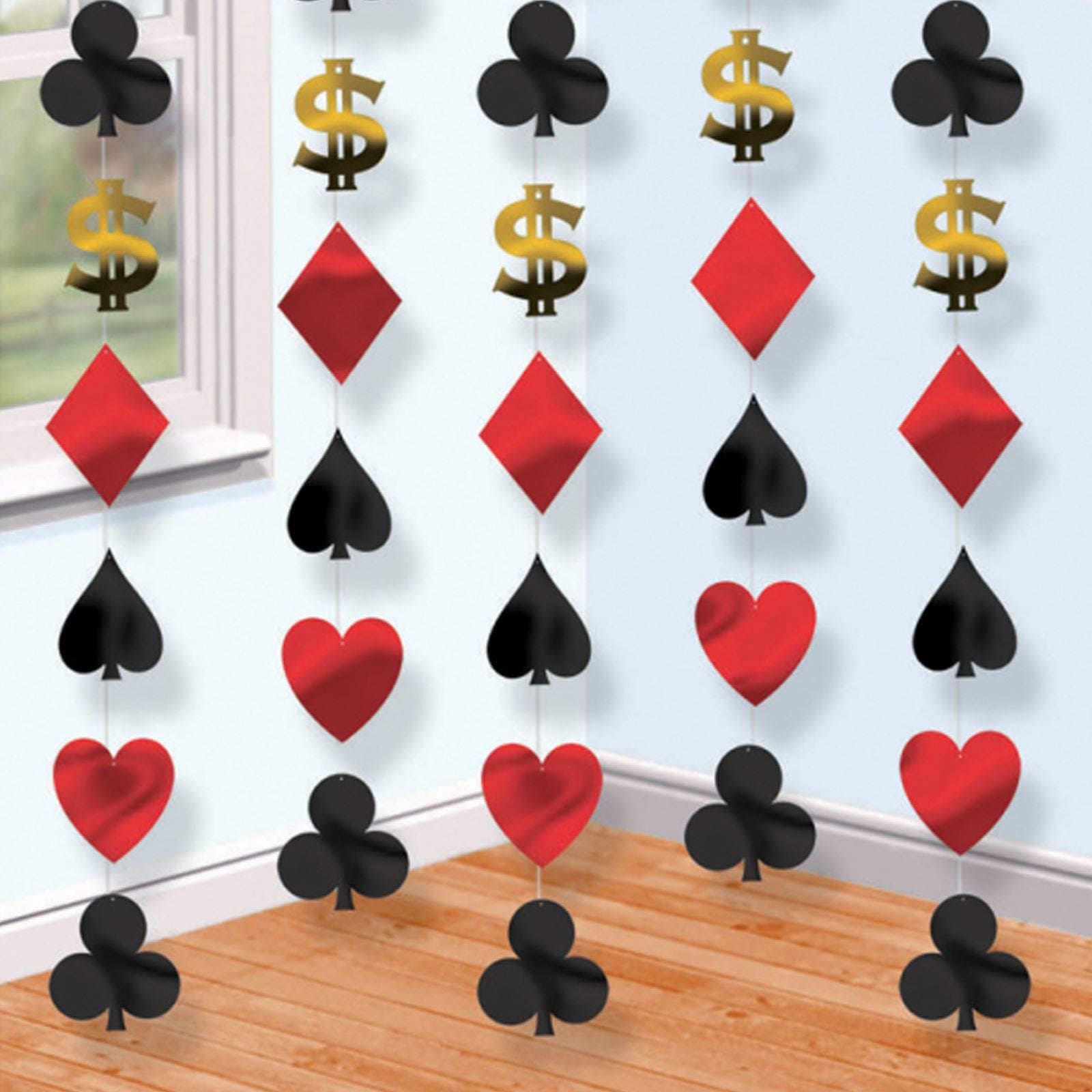Funcart Casino Card Night Printed Hanging Cutouts