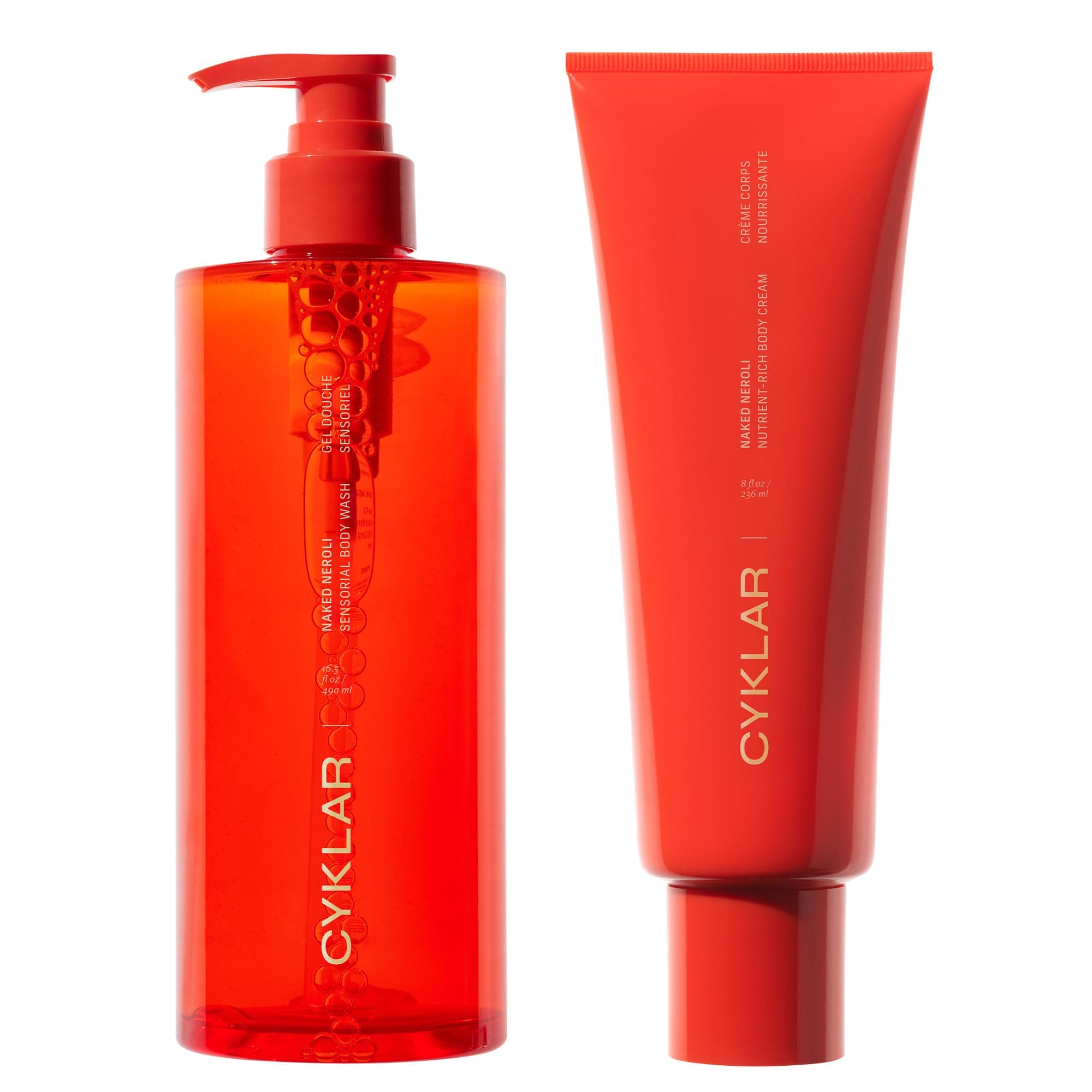 CYKLAR - Nutrient Rich Body Cream - Sensorial Body Wash - Bundle - Naked Neroli Fragrance