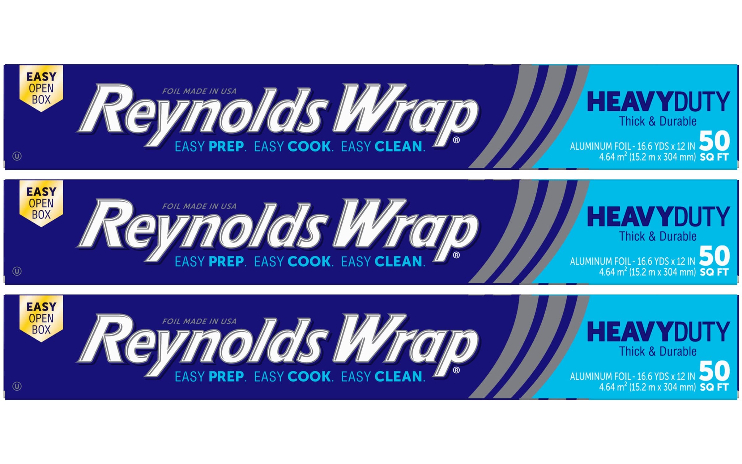 Reynolds Wrap Aluminum Foil, Heavy Duty, 50 sq ft, (3 pack)