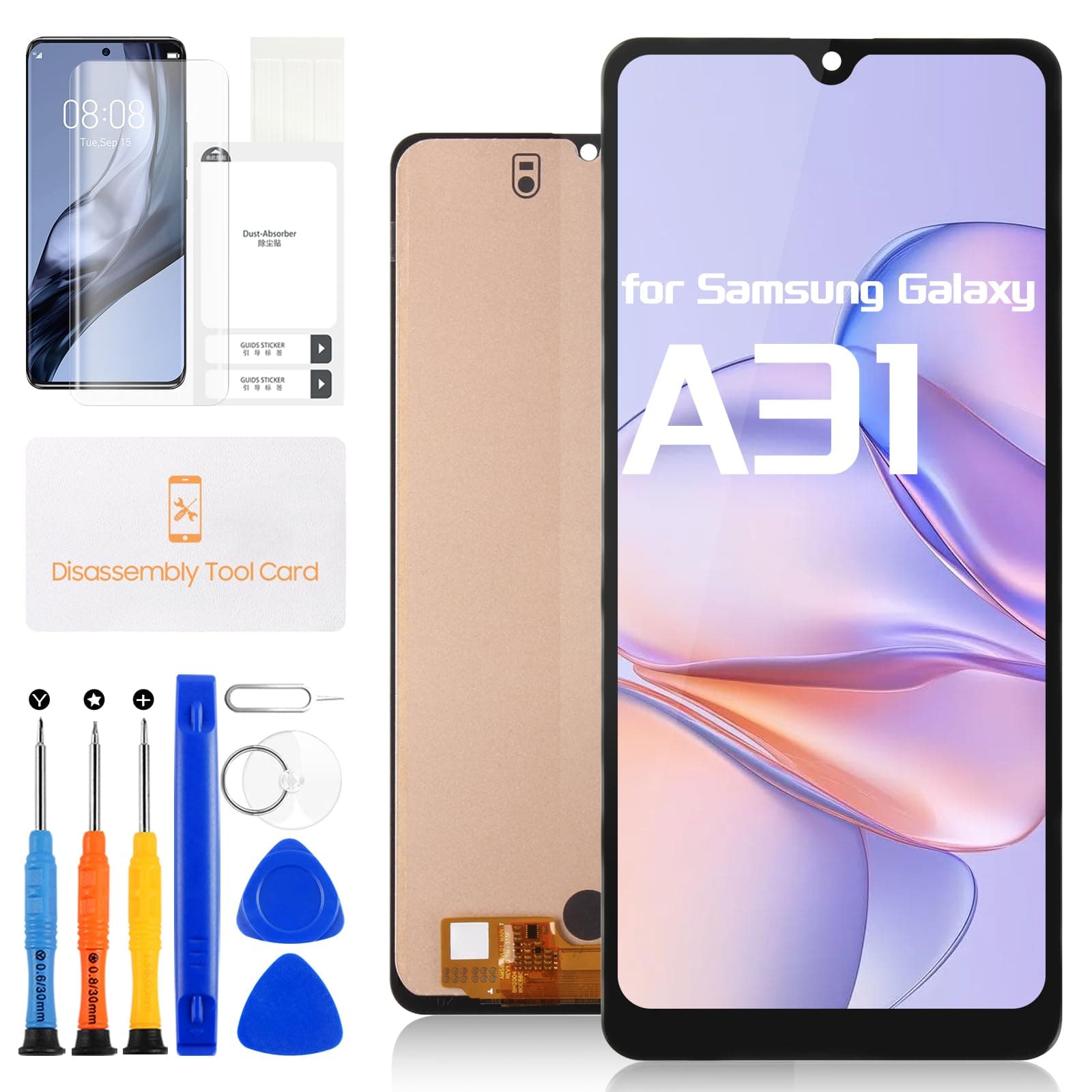 Screen Replacement for Samsung Galaxy A31 A315 LCD Display Touch Screen Digitizer Assembly SM-A315F SM-A315F/DS SM-A315G with Repair Kits (Black,6.4 inch)