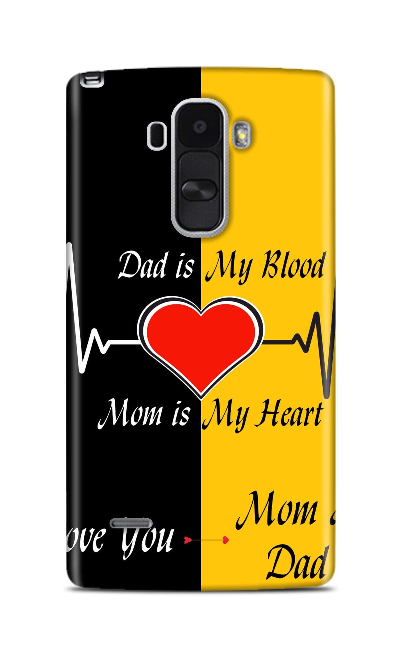 Shengshou Mobile Back Cover for LG G4 Stylus Mom Dad Love Life Heart ABC289M37563