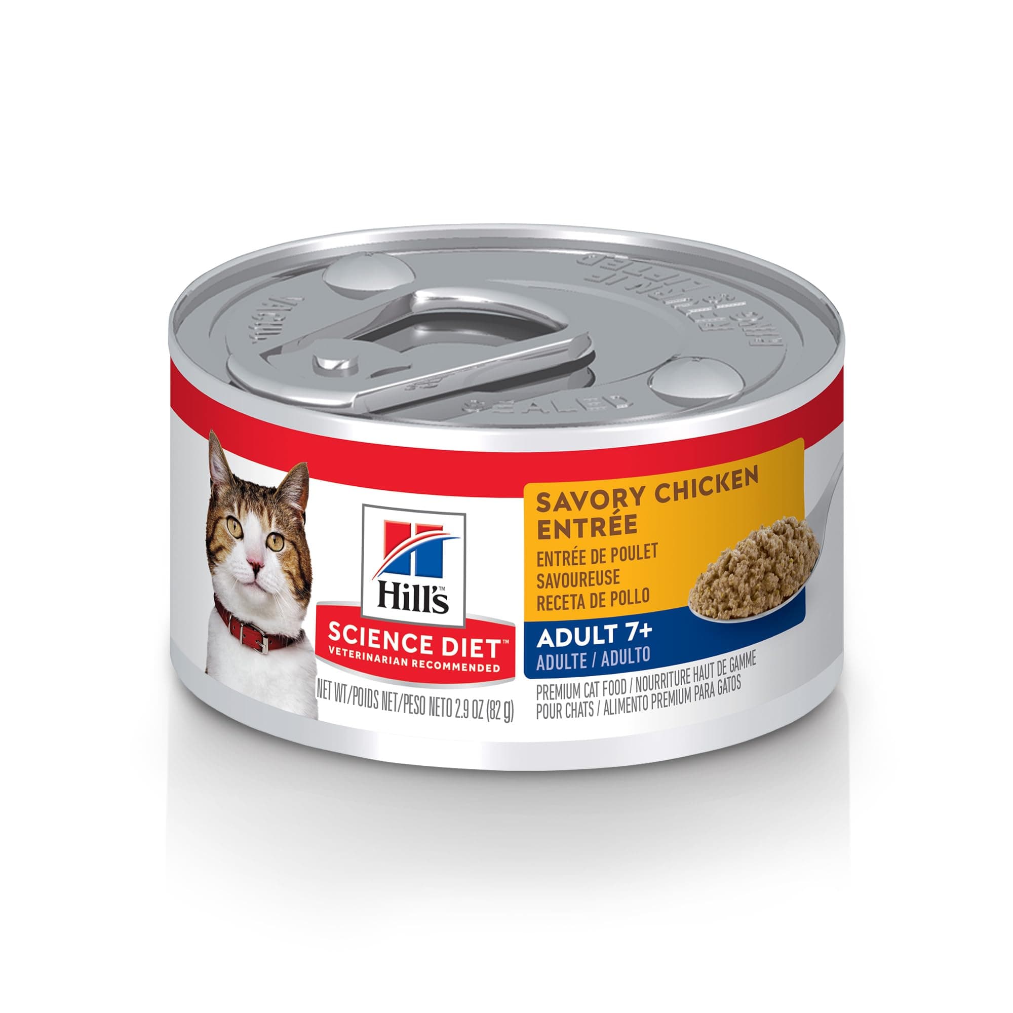 Hill's Science Diet Adult 7+ Wet Cat Food, Chicken Minced, 2.9 oz. Cans, 24-Pack