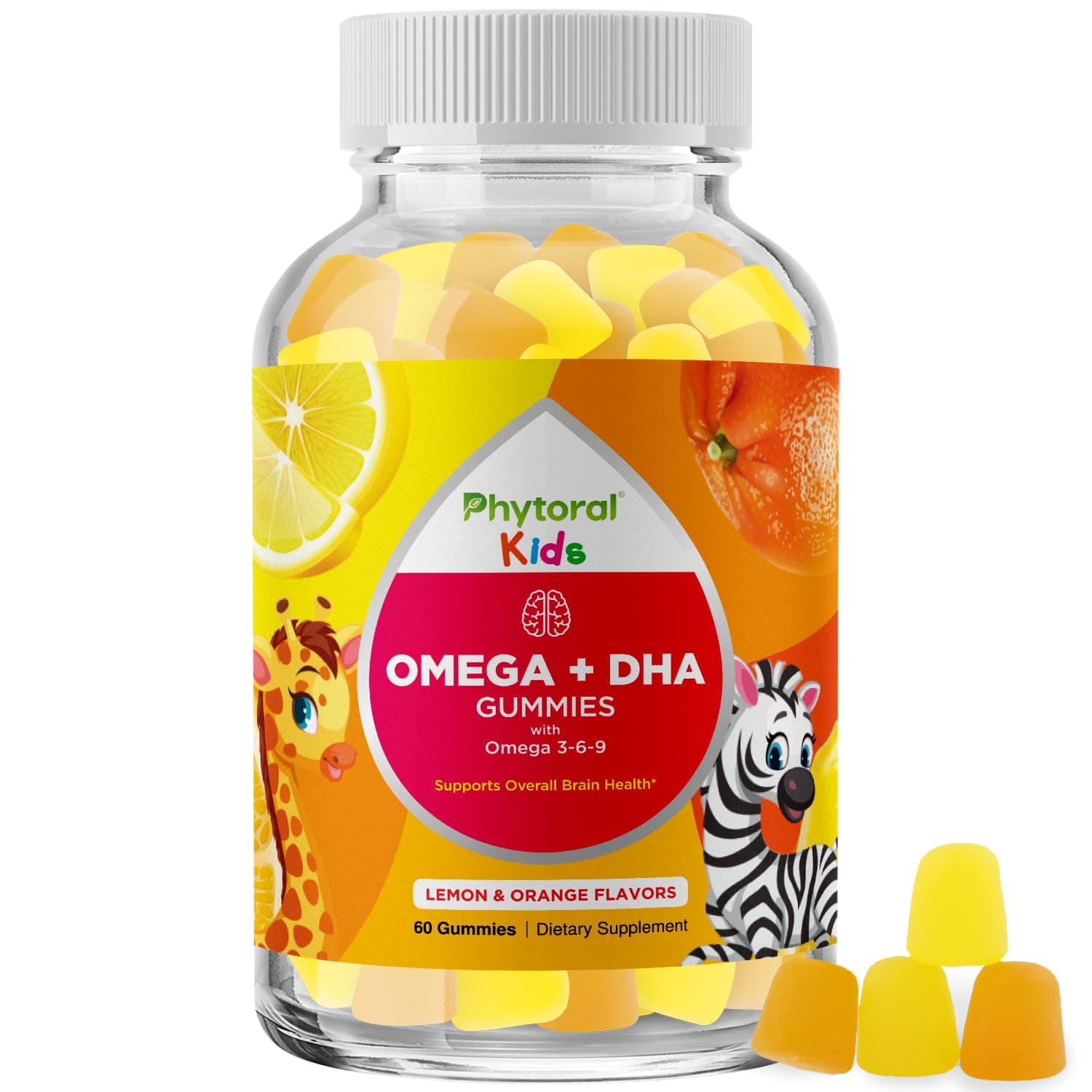 Vegetarian Omega 3 Gummies for Kids - Delicious Kids DHA Omega 3 6 9 Gummy Vitamin Gelatin Fish and Gluten Free Non-GMO - Plant Based Omega 3 DHA Gummies for Vision Immunity Heart and Brain Support