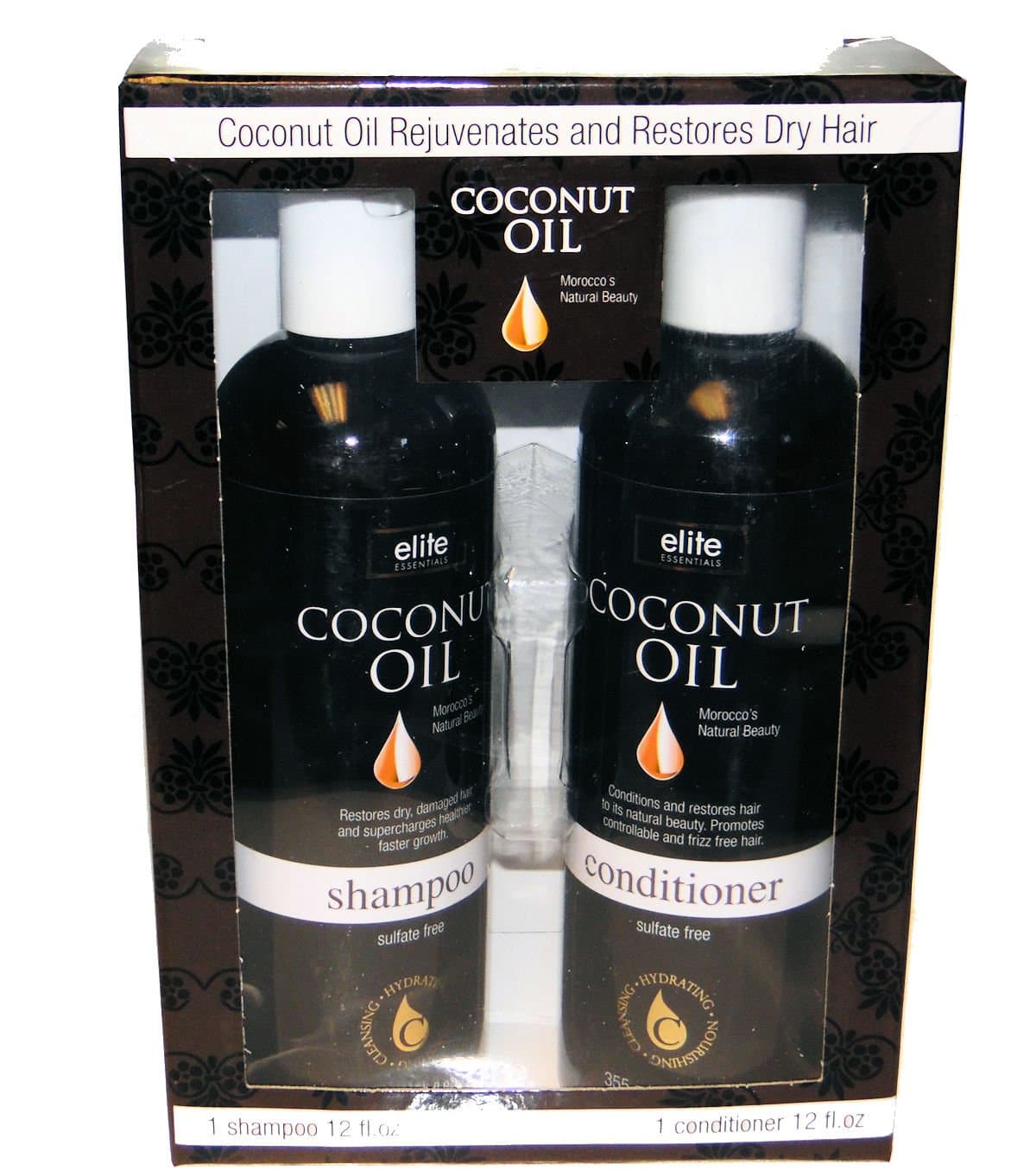 Morocco's Natural Beauty Rejuvenating Shampoo and Conditioner with Coconut Oil - 12 oz each Sulfate Free