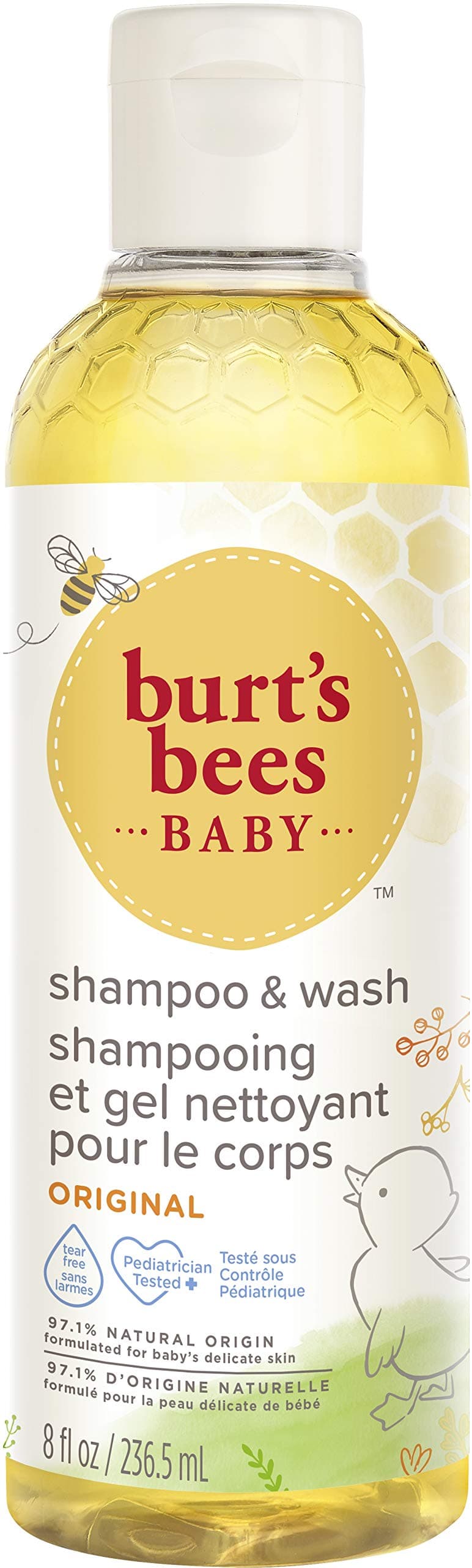 Burt’s Bees Baby Shampoo & Body Wash, Gentle Baby Wash For Daily Care, Tear-Free And Paediatrician-Tested, 236ml