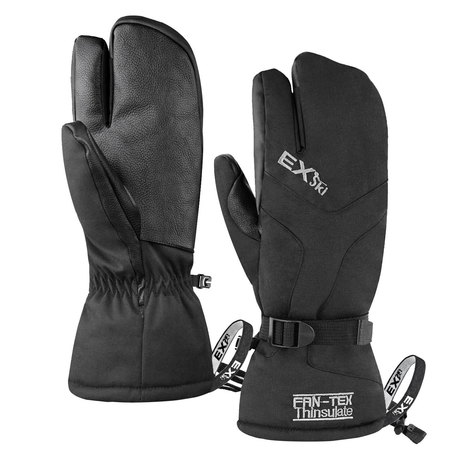 Waterproof Ski Gloves Thermal 3M Thinsulate 3-Finger Winter Mittens for Snowboard Snowmobile