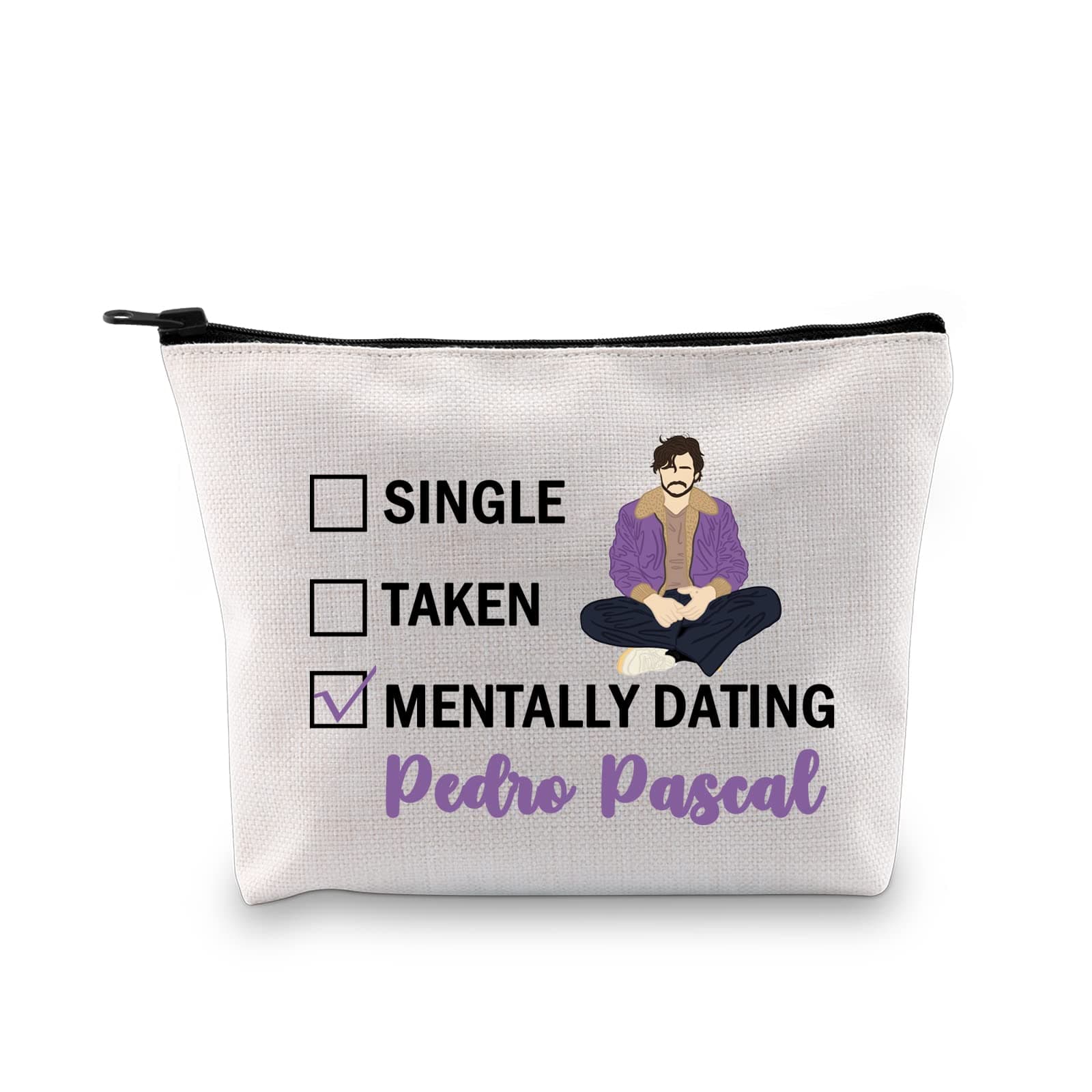 G2TUP Pedro Pascal Inspired Gift Mentally Dating Pedro Pascal Makeup Bag Daddy's G-irl Cosmetic Bag Pedro Pascal Fan Merch, Dating Pedro Pascal White Bag