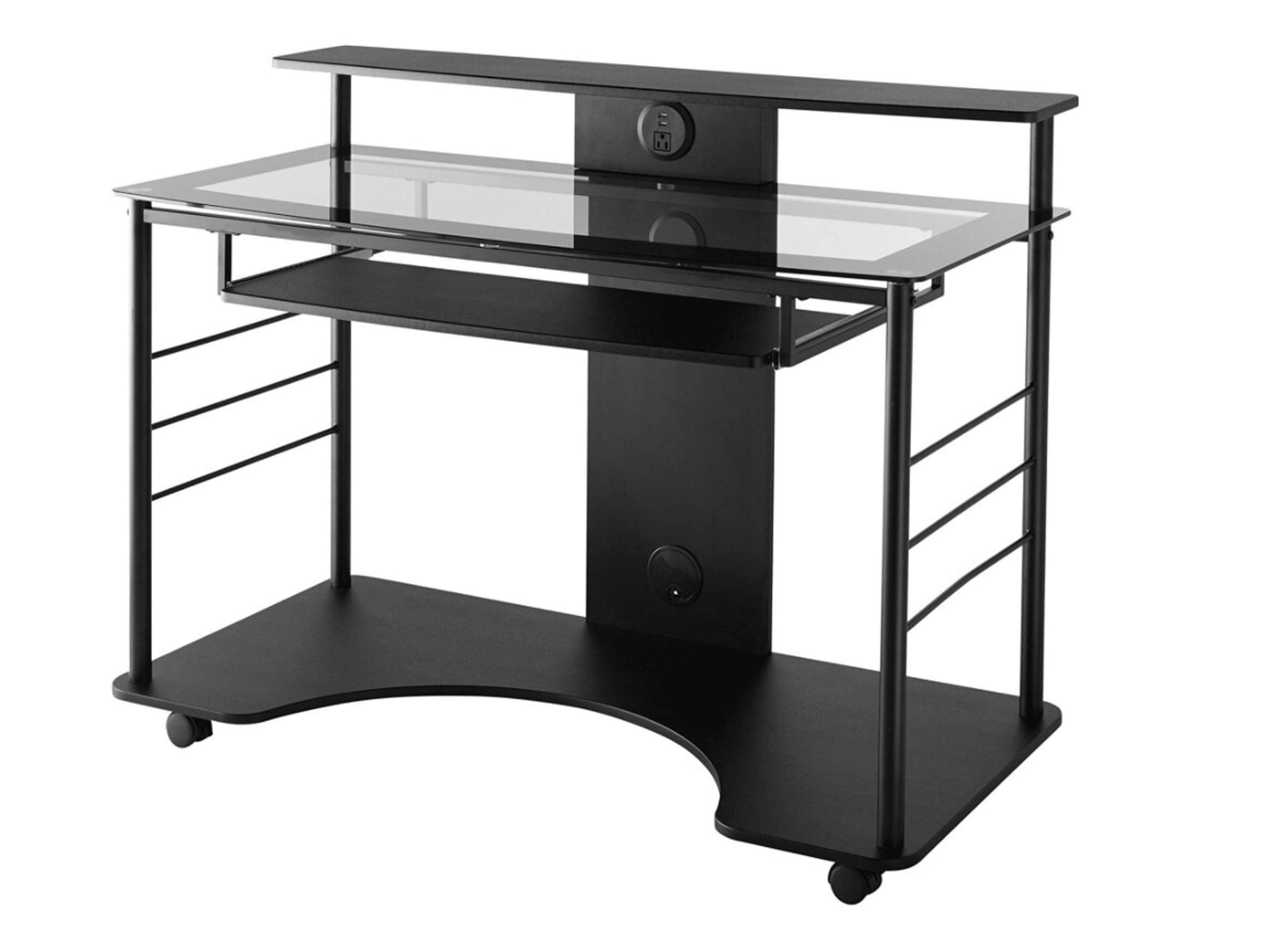 Realspace® 47"W Mobile Tech Desk Workstation, 36-1/16"H x 47-1/4"W x 26"D, Black