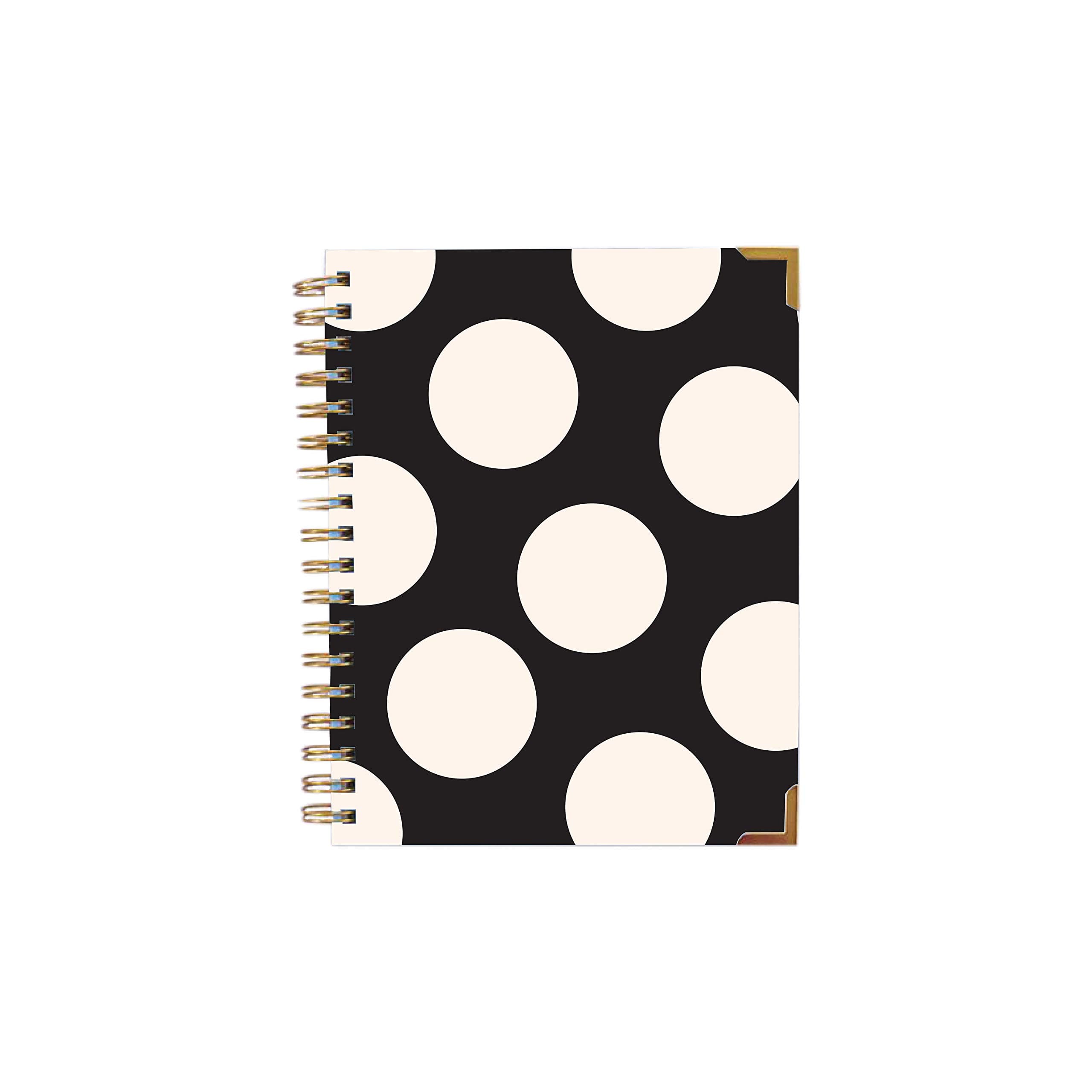 Ang By Aangi ShahAng by Aangi Shah -Black Polka Spotted Metallic Wire Bound Notebook | 160 Pages | Designer Made