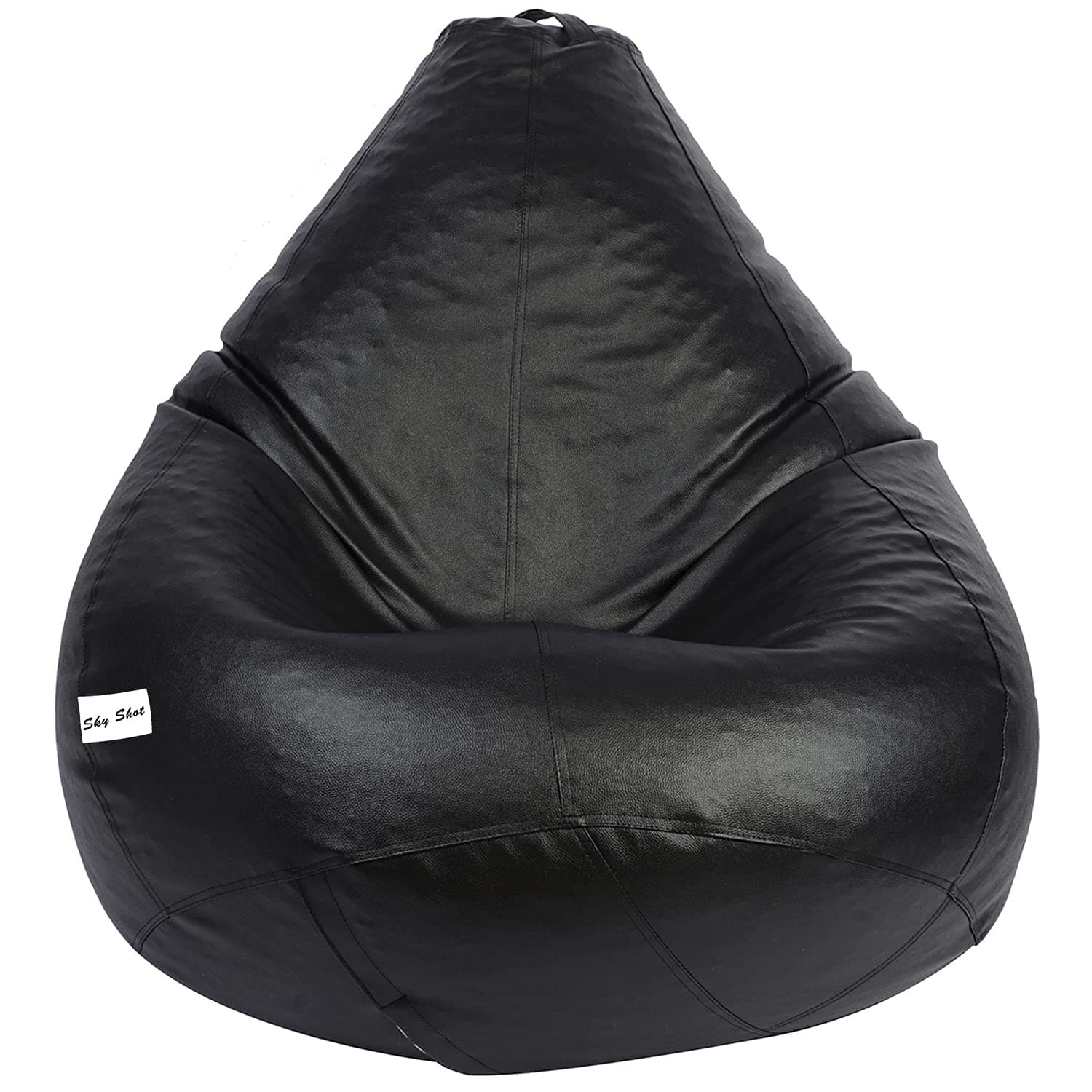 Skyshot Classic Teardrop Shape Bean Bag Cover Without Beans (XL, Black)