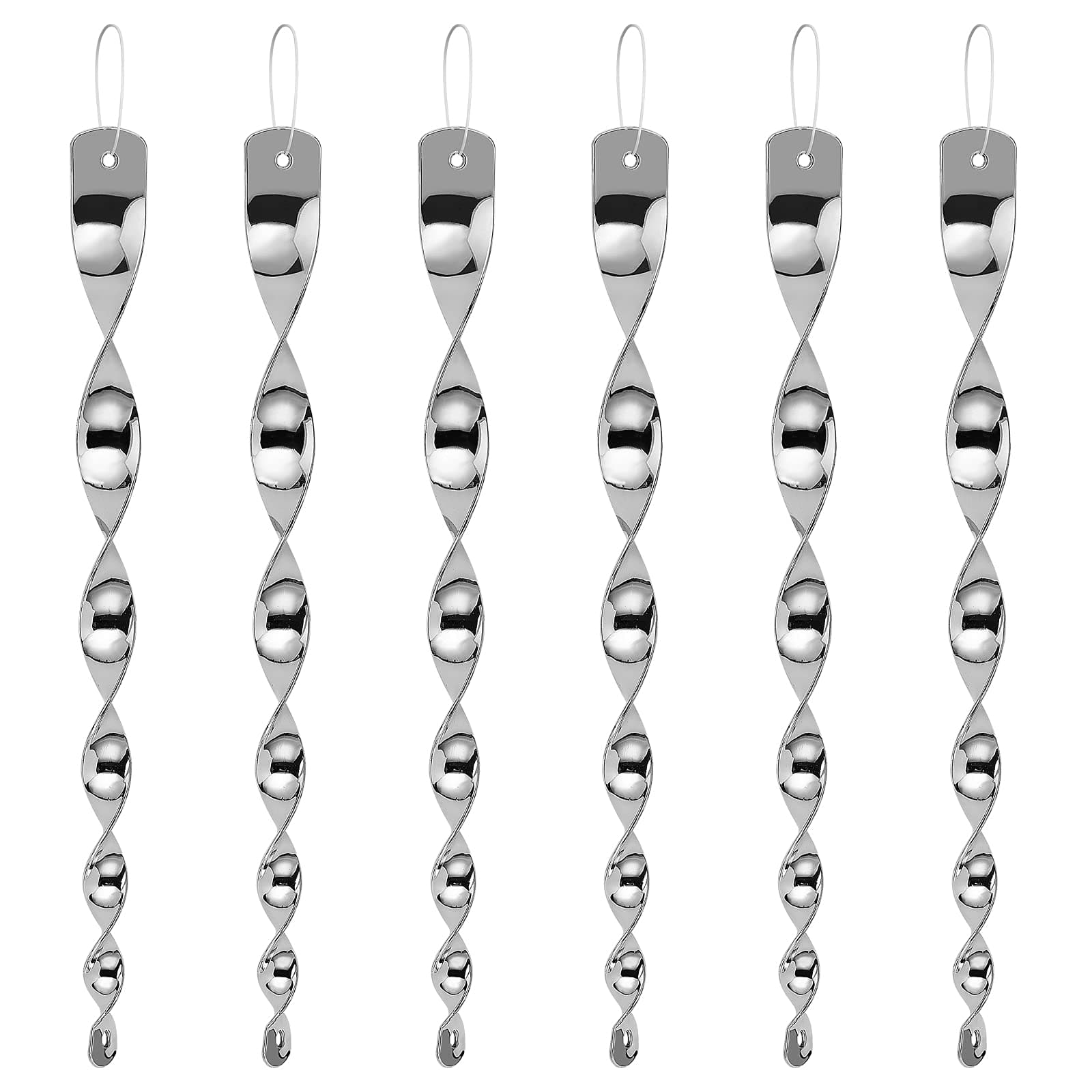 Besmon Woodpecker Rods for House,Bird Reflective Devices Outdoor,Reflective Scare Rods,Bird Reflectors for Outside（Christmas Reflector Strip Hanging Home As Decoration(6PCS)