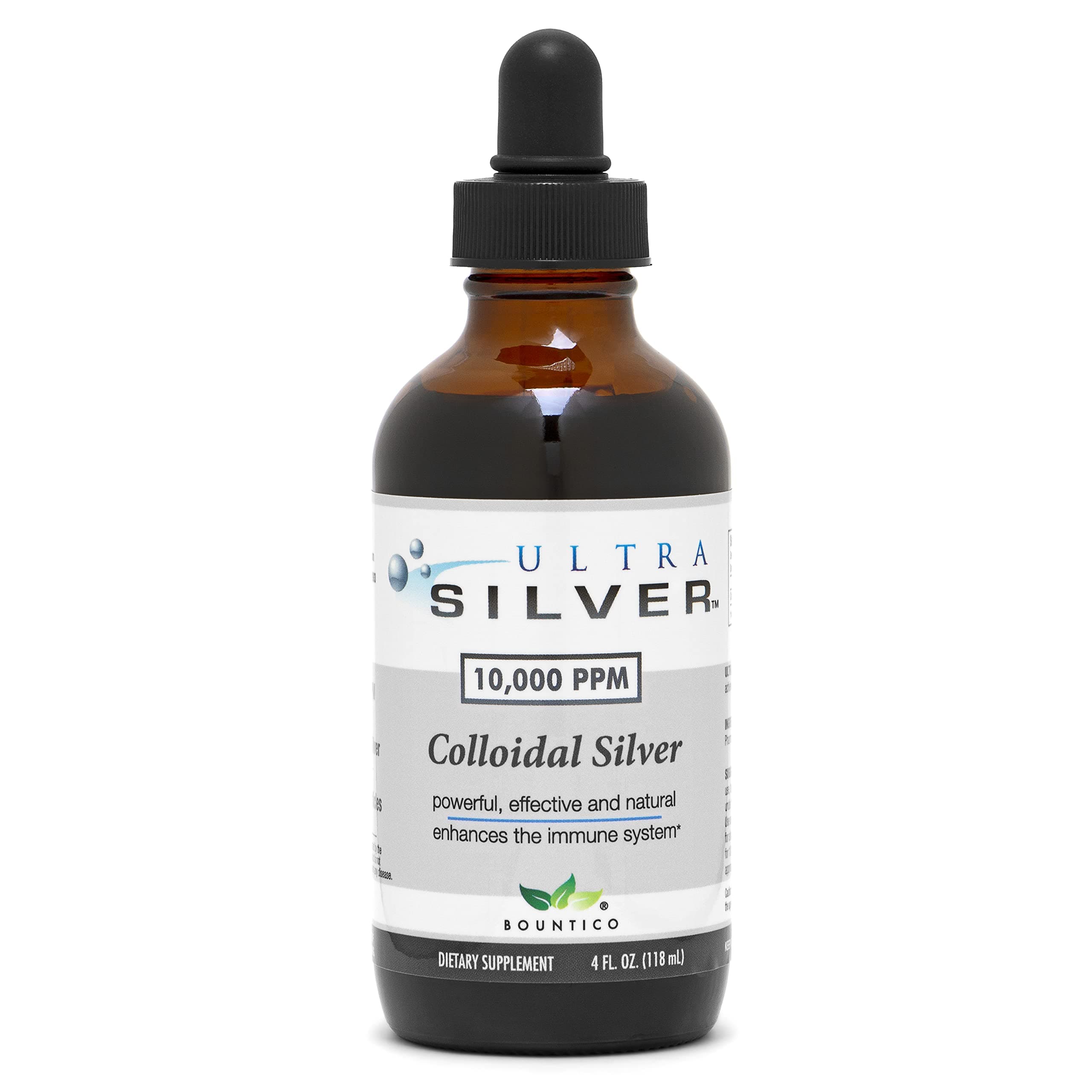 Ultra Silver® Colloidal Silver | 10,000 PPM, 4 Oz (118mL) | Mineral Supplement | True Colloidal Silver - with Dropper