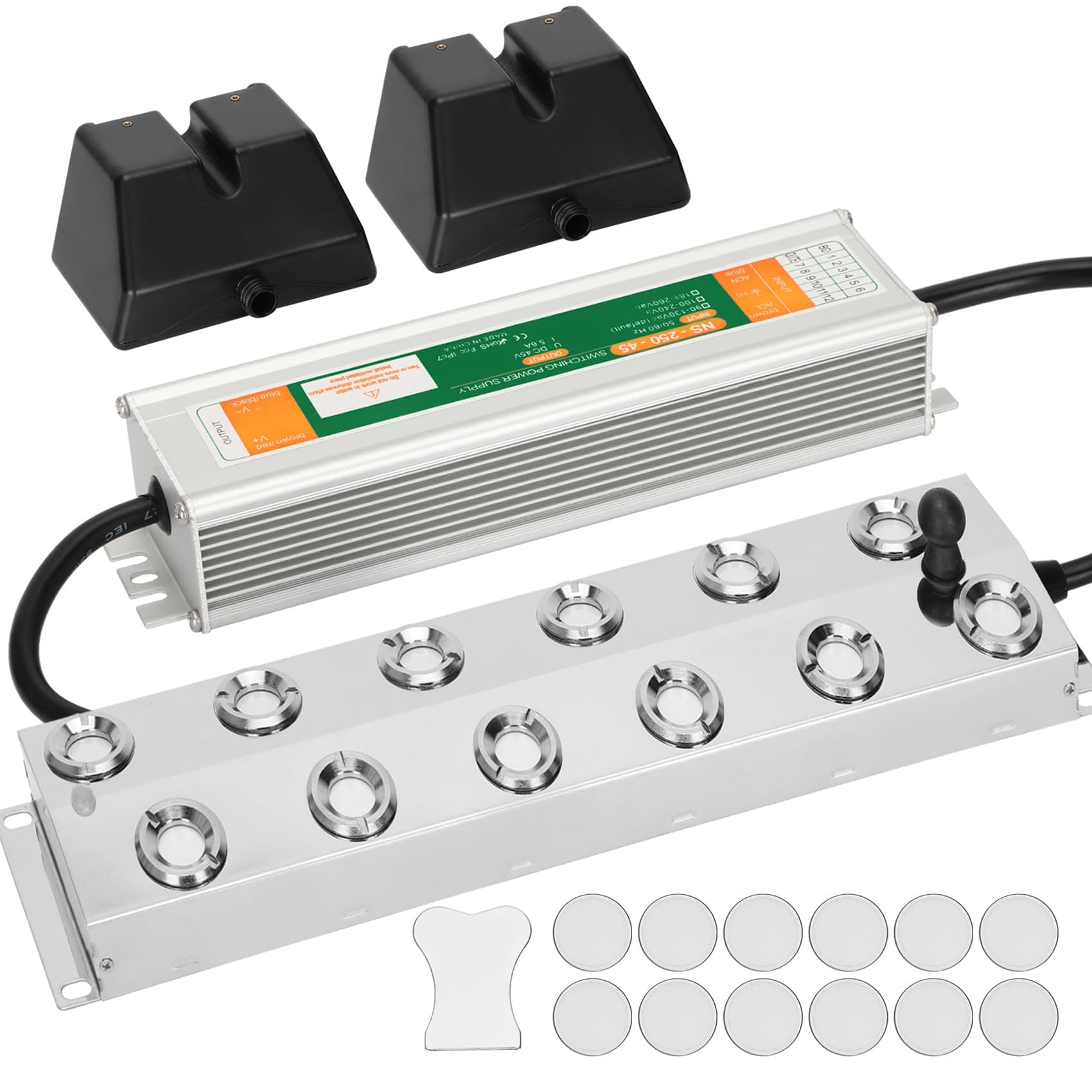 Ultrasonic Mist Maker Fogger 12 Head(9000ml/H), 110V 400W Power Water Proof Ultrasonic Mister, Ultrasonic Fogger Humidifier with Float, for Halloween Atmosphere, Vegetable Preservation, Landscape