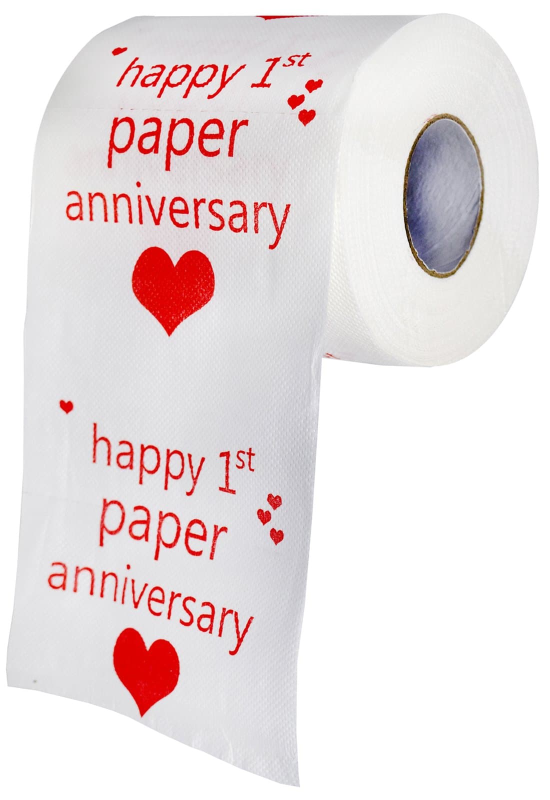 Happy First Anniversary Toilet Paper - Paper Anniversary Funny Gag Gift for Him, Her, Boyfriend, Husband, Couple white