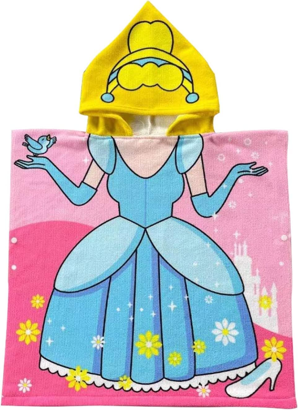 Kids Beach Towels Hooded, Premium Pool Kids Poncho Towel for Travel/Swim/Bath, Quick Dry, Microfiber Towel for Boys Girls Toddlers Oversized, Princess Skirt