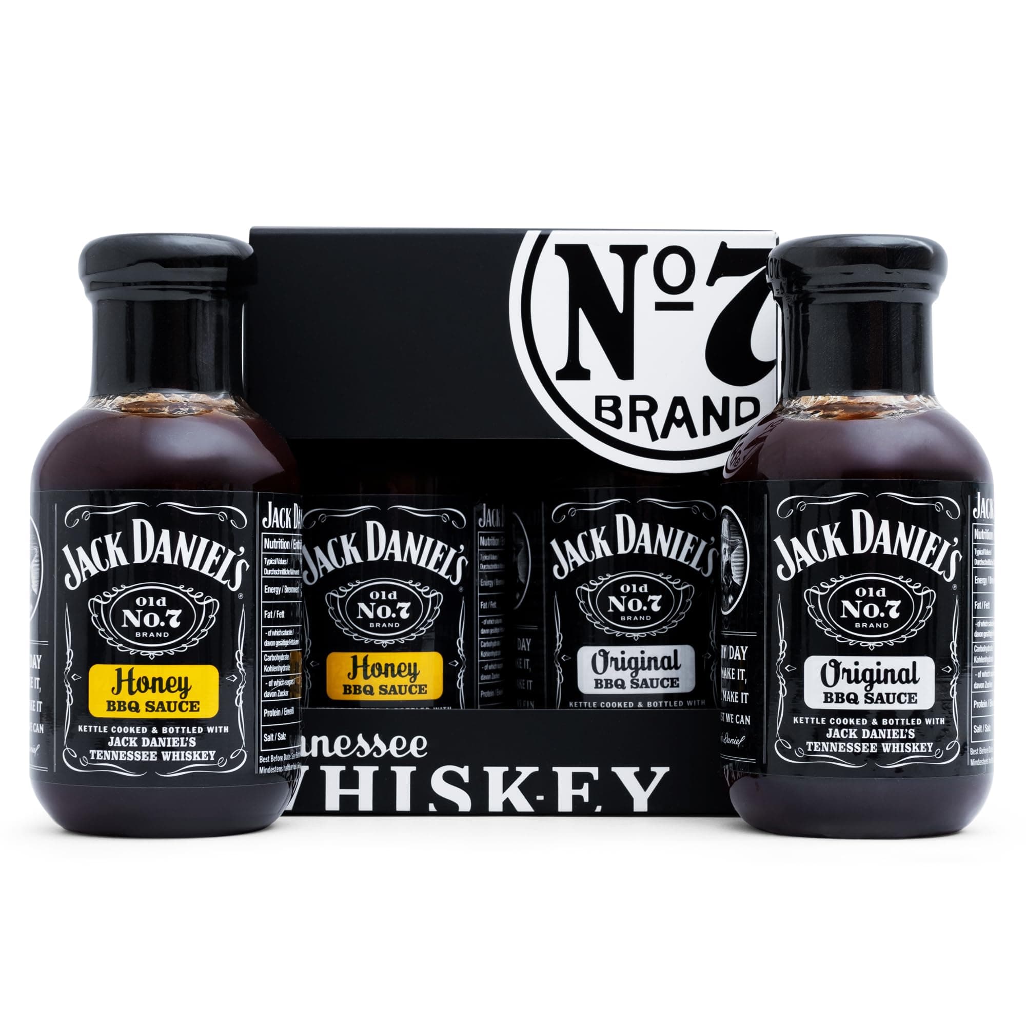 Jack Daniels BBQ Sauce Gift Set, 1x Honey, 1x Original BBQ Sauce Tennessee Wh...