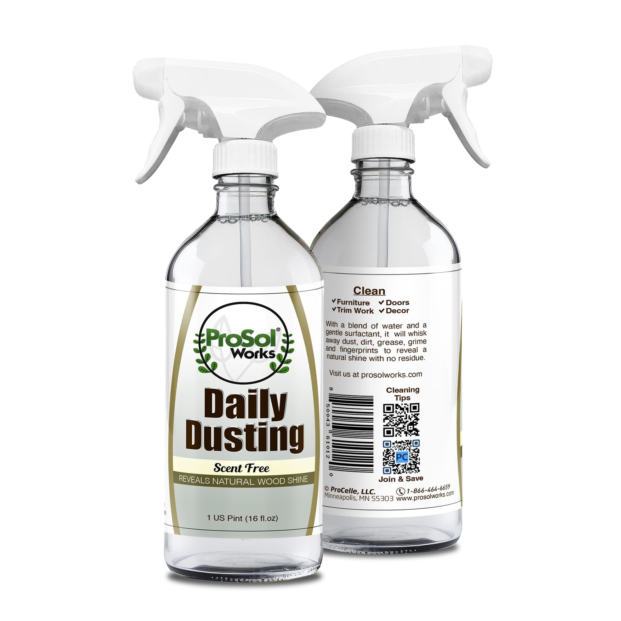 Daily Dusting Spray Surface Cleaner 16 oz - Wood Cleaner Cleaning Spray for Tables, Banisters, Old Wooden Cabinet, Doors, Decors & Antique Restorer Revealing Natural Shine