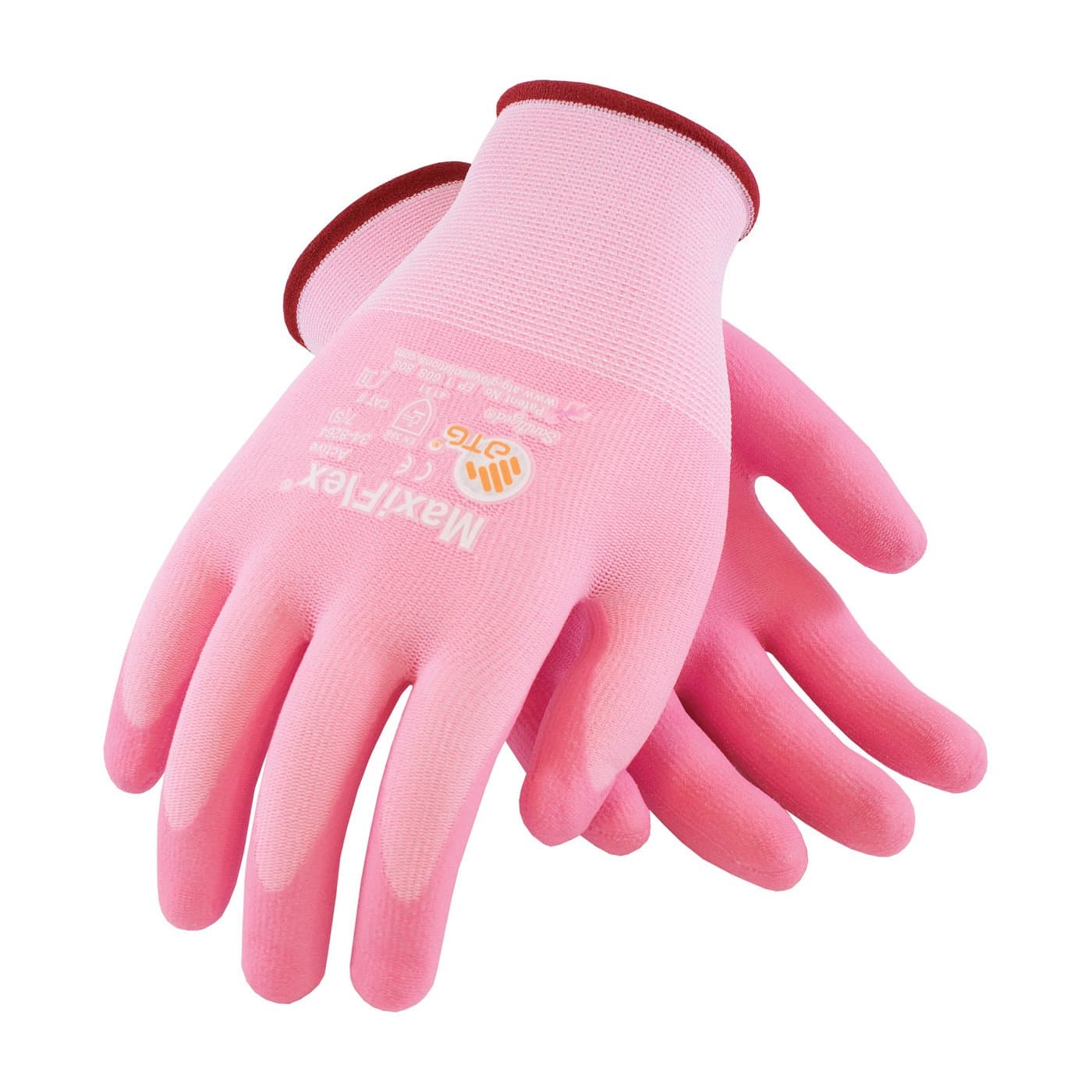 34-8264/M Maxiflex Active, 15G Pink Nylon/Elastane Shell, Pink Foam Nitrile Pink M