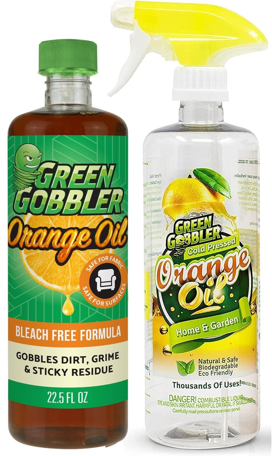 Cold-Pressed Concentrated Orange Oil for Multi-Purpose Cleaning at Home, Outdoors, 32 oz, Spray Bottle Included