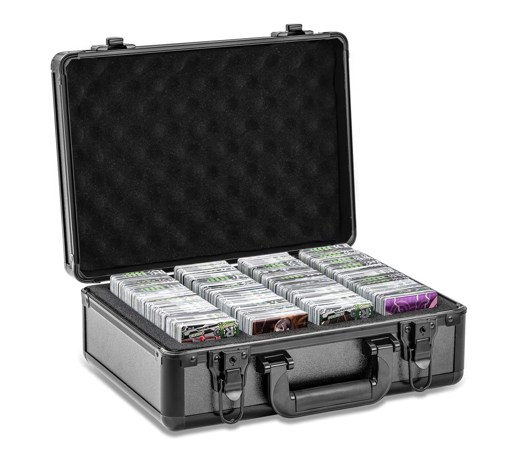 Game Trading Card Storage Case Compatible with MTG, Football, Baseball, and More Card Games Fits up to 2500 Loose Unsleeved Cards Includes Four Sponge Card Slots