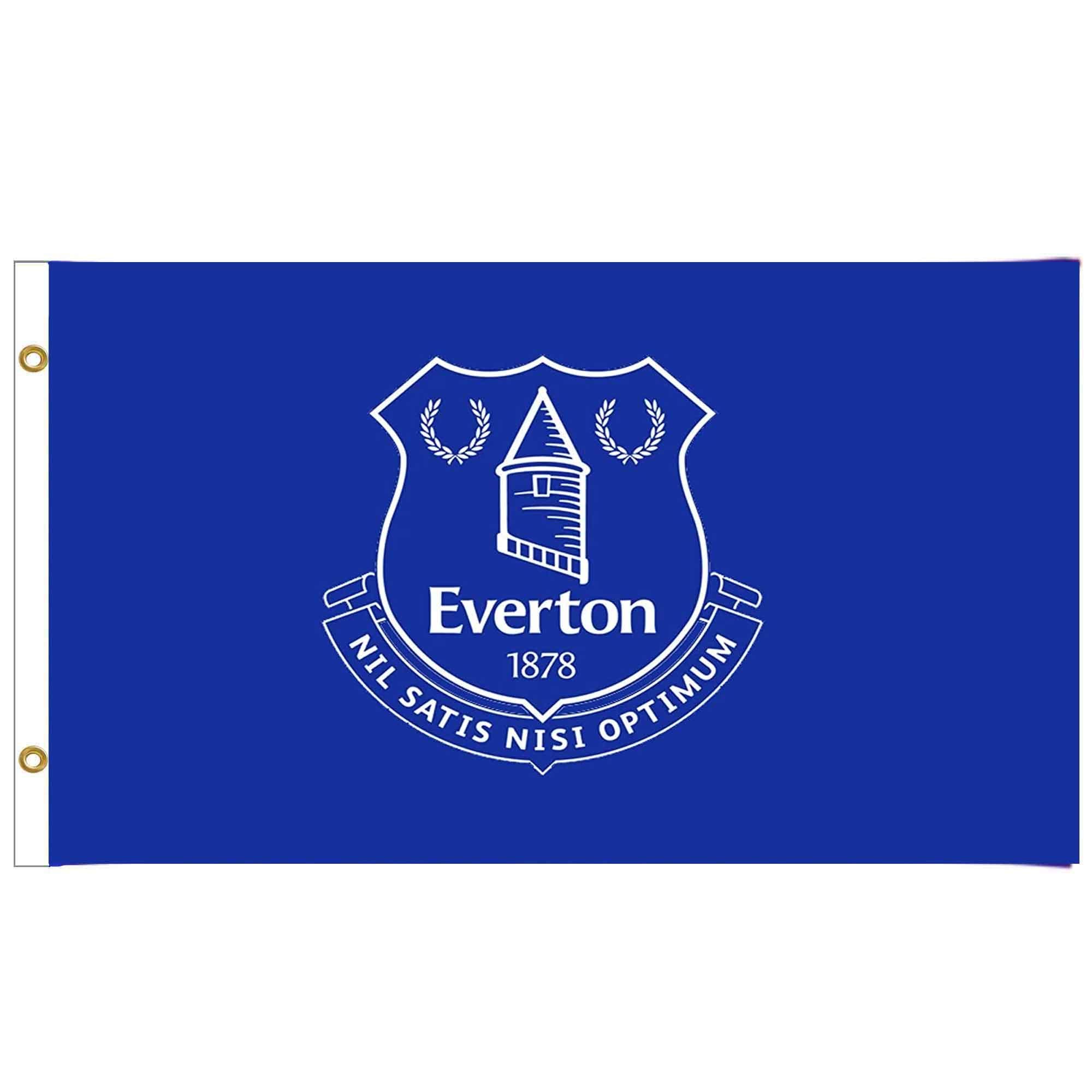 Everton FC Official Football Crest Giant Flag With Brass Eyelets (5ft x 3ft & 100% Polyester)