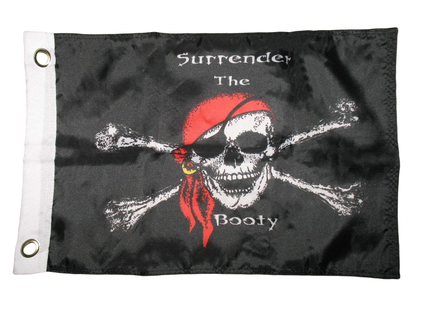 Trade Winds 12x18 12"x18" Jolly Roger Pirate SURRENDER THE BOOTY Boat Boating Flag Grommets Premium Fade Resistant