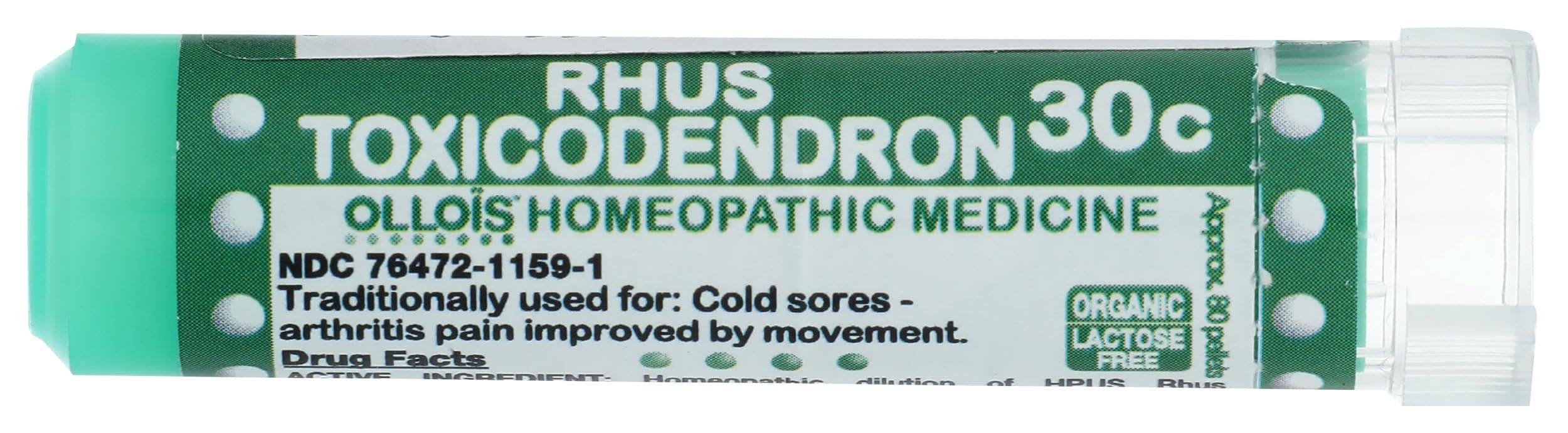 OLLOIS Rhus Toxicodendron 30c, Organic, Lactose-Free Homeopathic Medicine, 80 Pellets (Pack of 1)