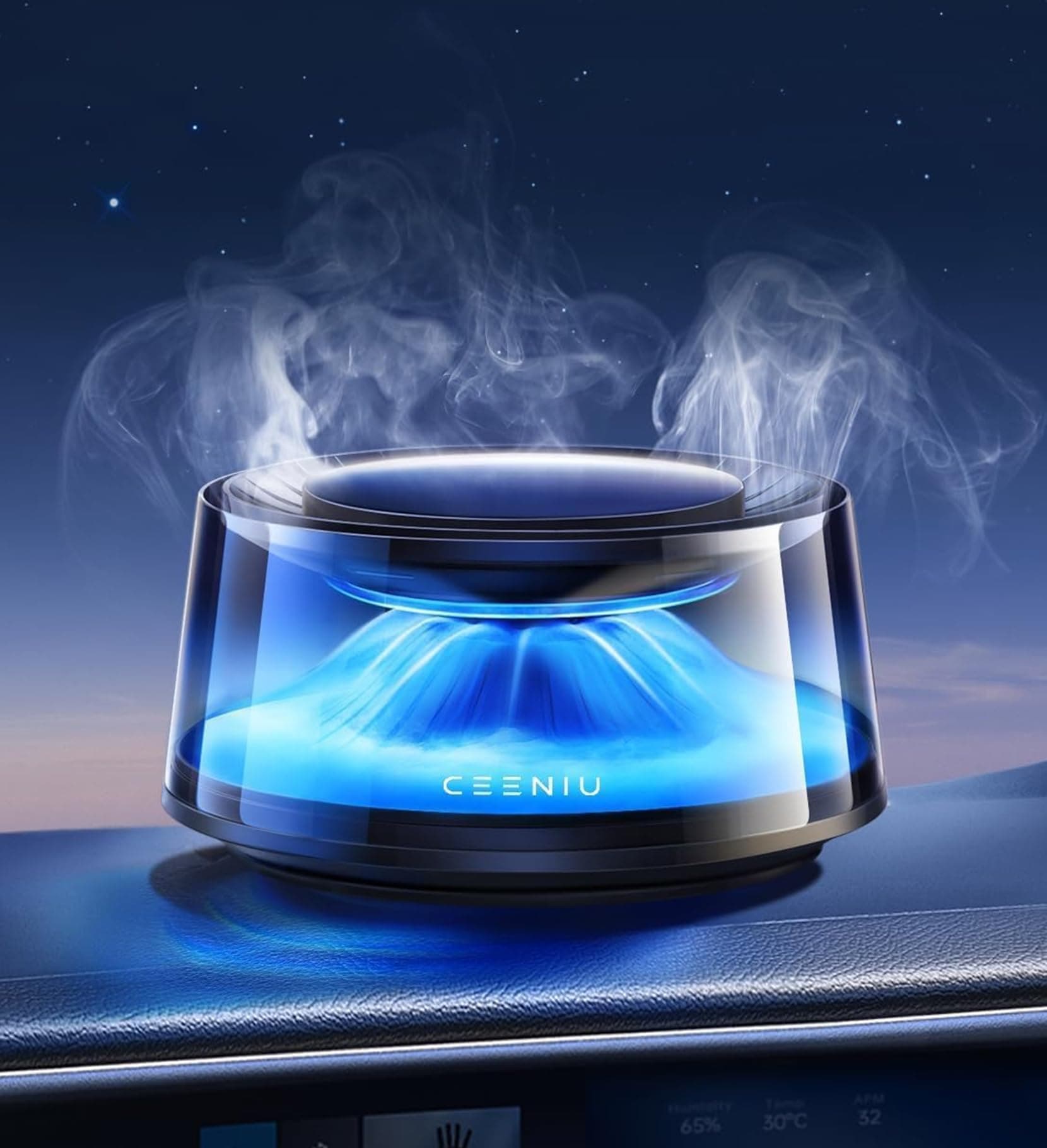 Ceeniu Smart Car Air Fresheners, 2024 Natural Scenic Scent New Smell Car Diffuser, Multi-Sensory Enjoyment, Auto On/Off, Adjustable Intensity, Two Refills Lasting 200+ Hours, Gift for Men & Women