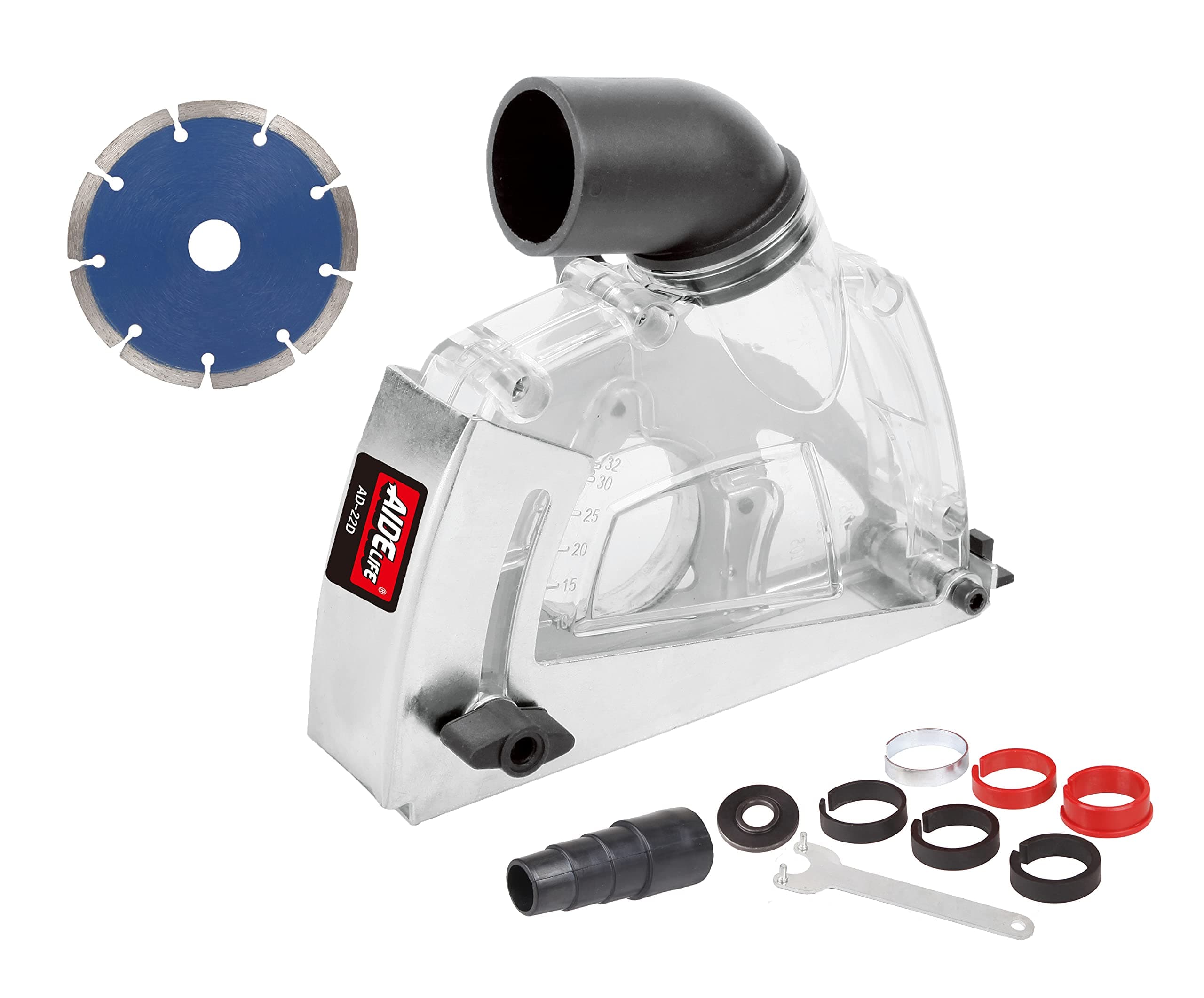 Aidelife Cutting Dust Shroud for Angle Grinders 4.5"/5" + Diamond Saw Blade 5"