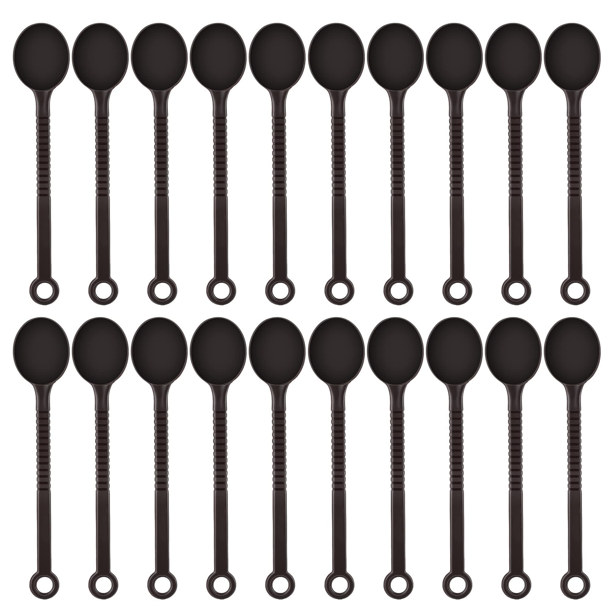 NUOMI 20 Pieces 10G Measuring Spoons Plastic Coffee Spoon Scoop Kitchen Baking Tools with Long Handle for Fruit/Coffee Powder, Coffee Bean, Honey, Ingredients