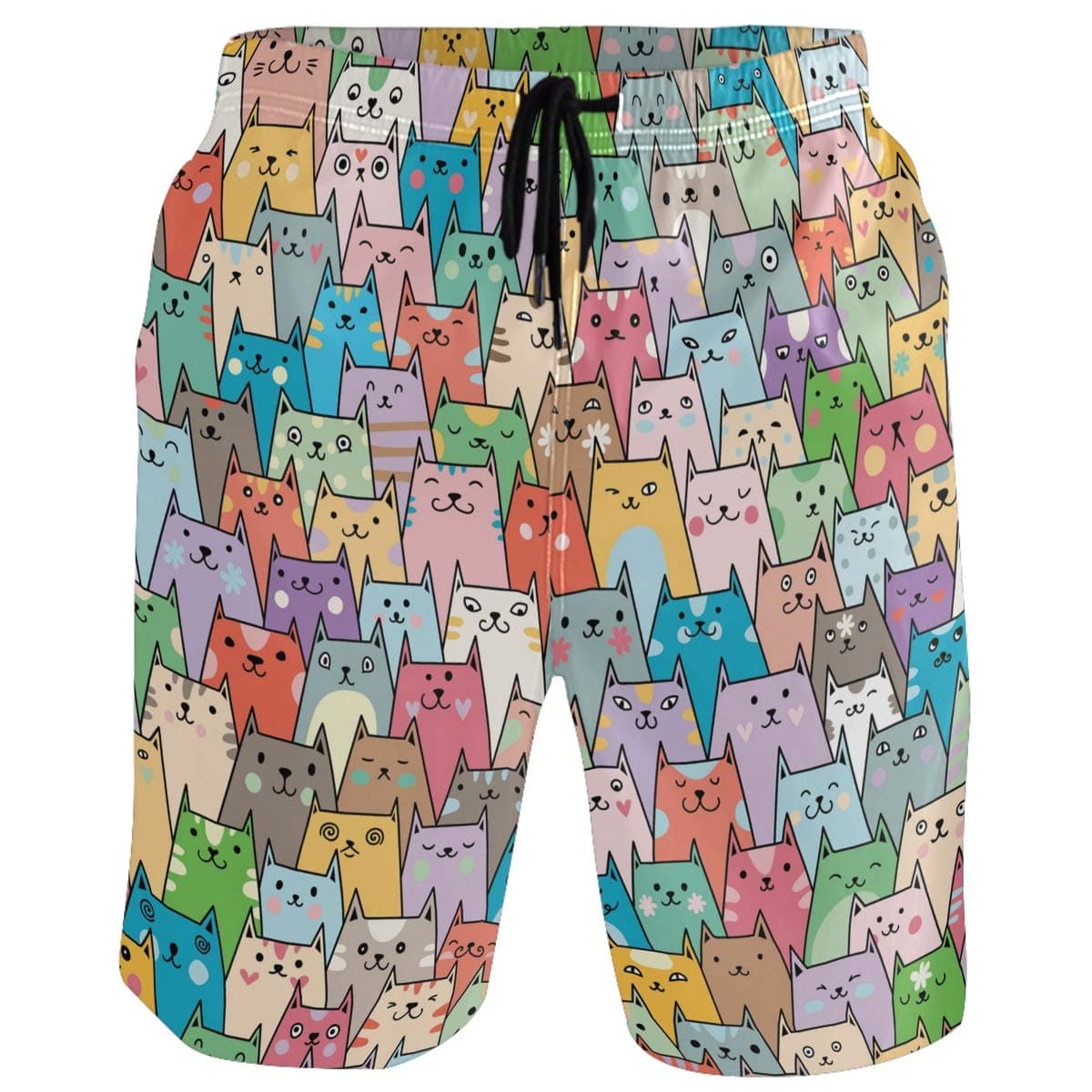 Men's Colorful Flower Print Beach Shorts Hot Summer Swim Trunks Sports Running Bathing Suits with Mesh Lining