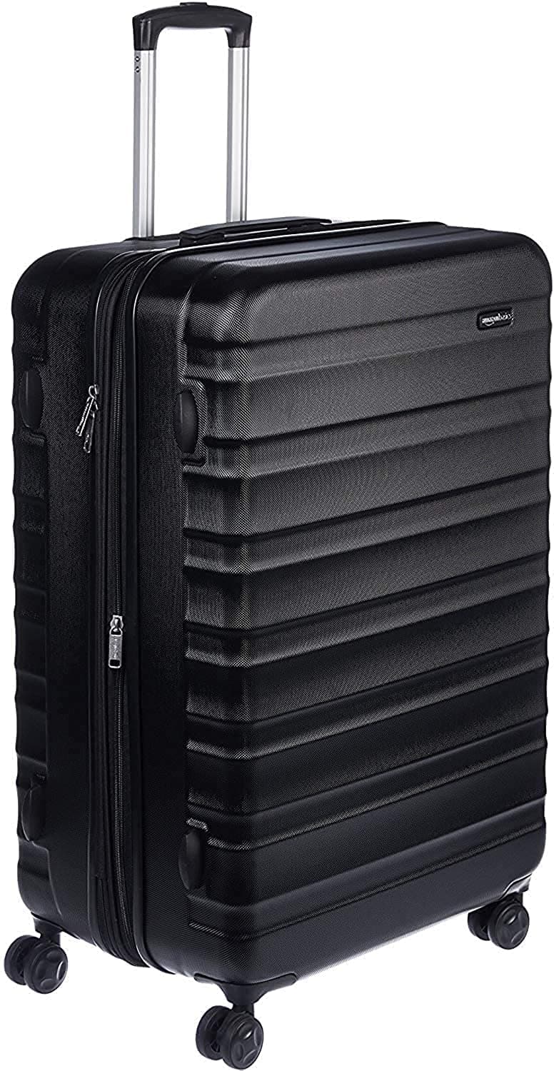 Hardside Expandable Suitcase - ABS Travel Luggage with 4 Double Spinner Wheels - Scratch Resistant and Lightweight Construction - 52.6 x 32 x 78cm - Black
