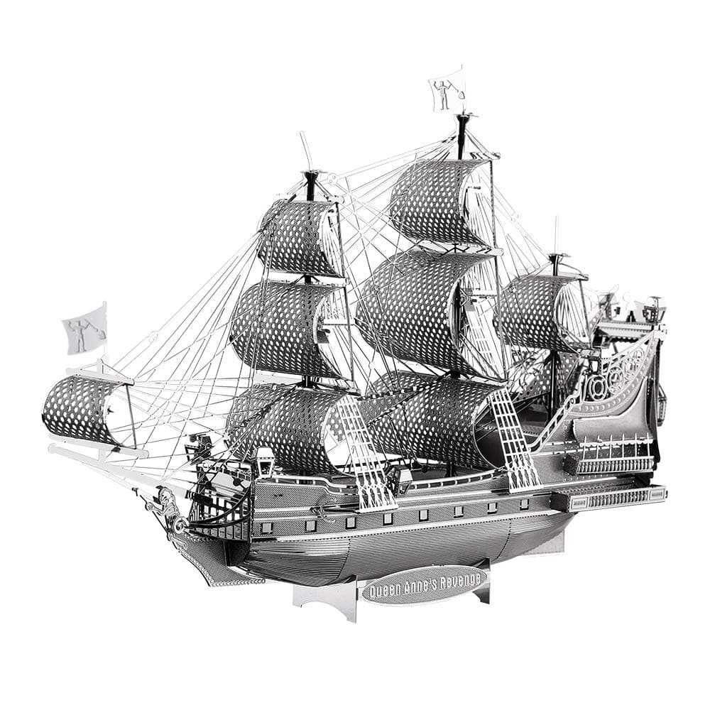 3D Puzzle for Adults Metal Pirate Ship Model Kits, The Queen Anne's Revenge Flying Dutchman Ship Models Building Kits 3D Puzzle Toy, Great Birthday Gift -63Pcs