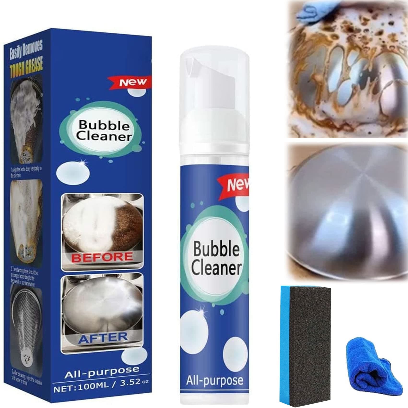 Zoto Cleaning Spray, Eticole Cleaning Foam, Bubble Cleaner, No Rinse Cleaner, Foam Spray Oven cleaner, All Purpose Bubble Cleaner Foam Spray, Foaming Heavy Oil Stain Cleaner (1pcs)