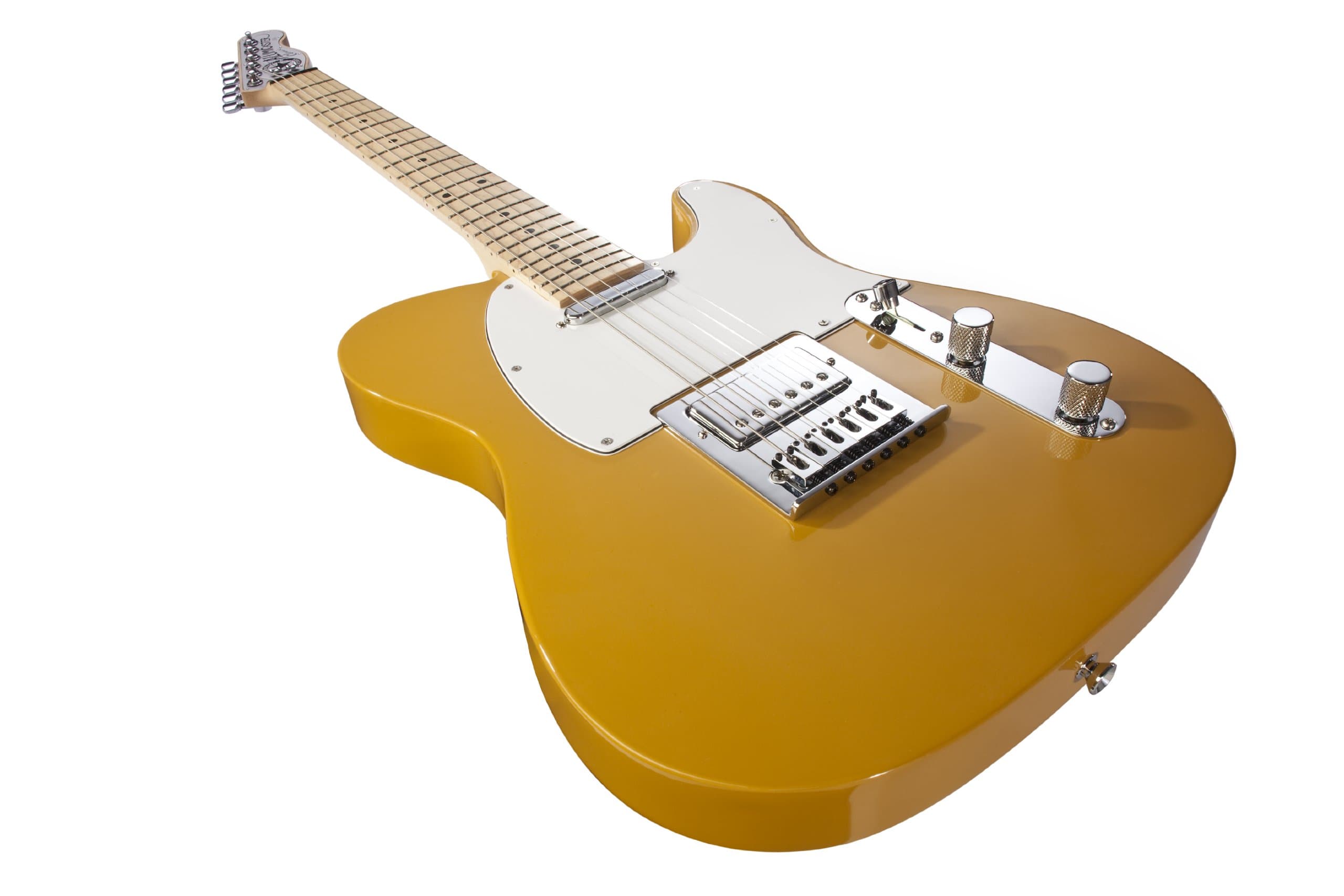 Normandy Alumicaster Electric Guitar, Powder Coated School Bus Yellow with Maple Fretboard