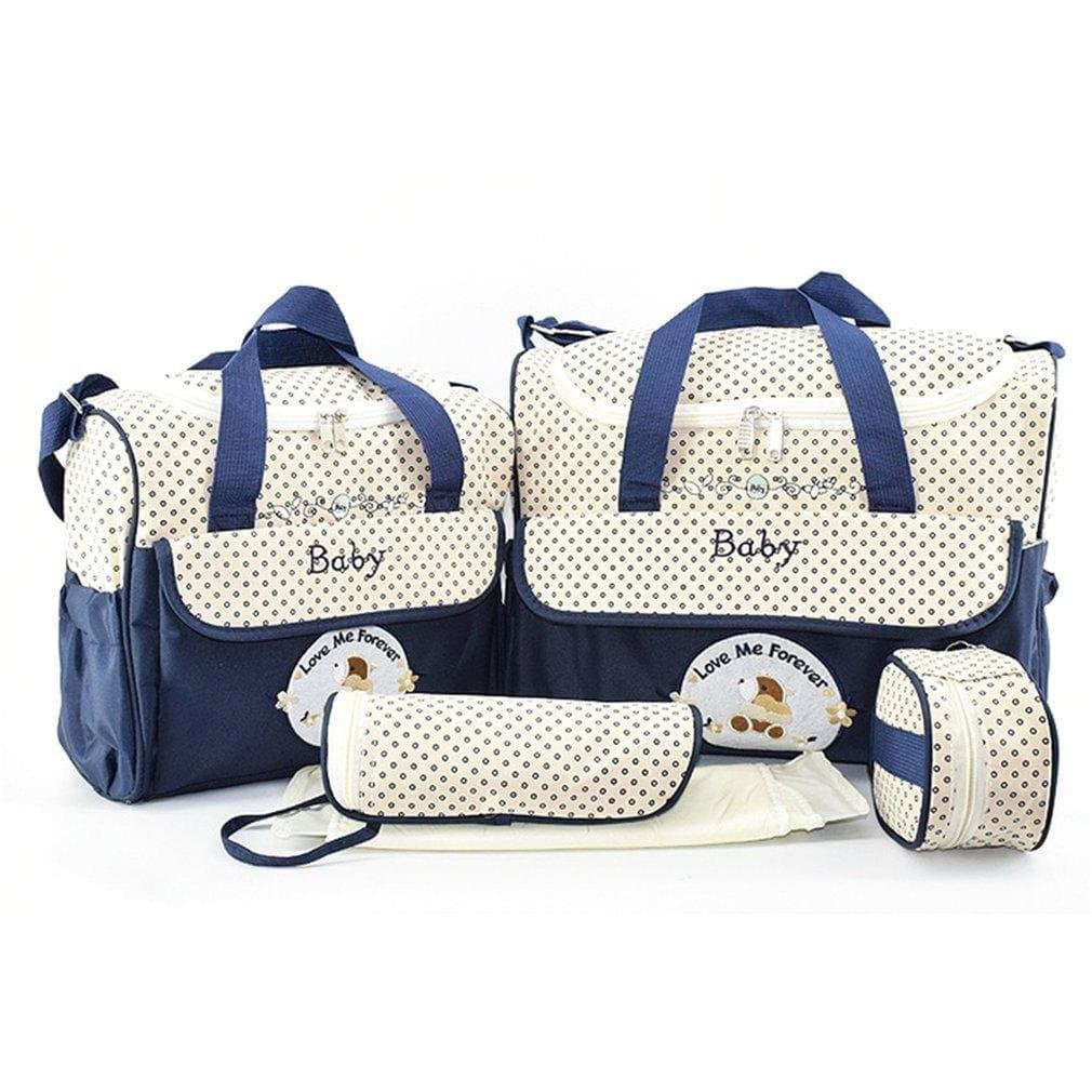 Set of 2 Baby Changing Bags + Baby Bottle Bag + Lunch Kit + Waterproof Mat to exchange the compact layers ideal for traveling