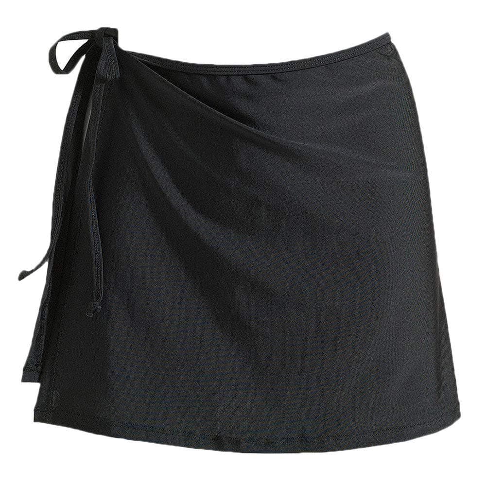 Women's Overlapped Side Tie Wrap Skirt Beach Swimwear Tankini Bikini Cover-up (No Brief)