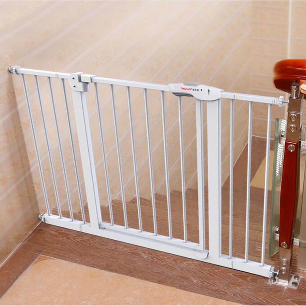 ZAQI Extra Wide Baby Gate With Pet Door Attach To Banister Stair Doorways Banister Wall Protector 66-194CM Wide (Size : 105-114cm)