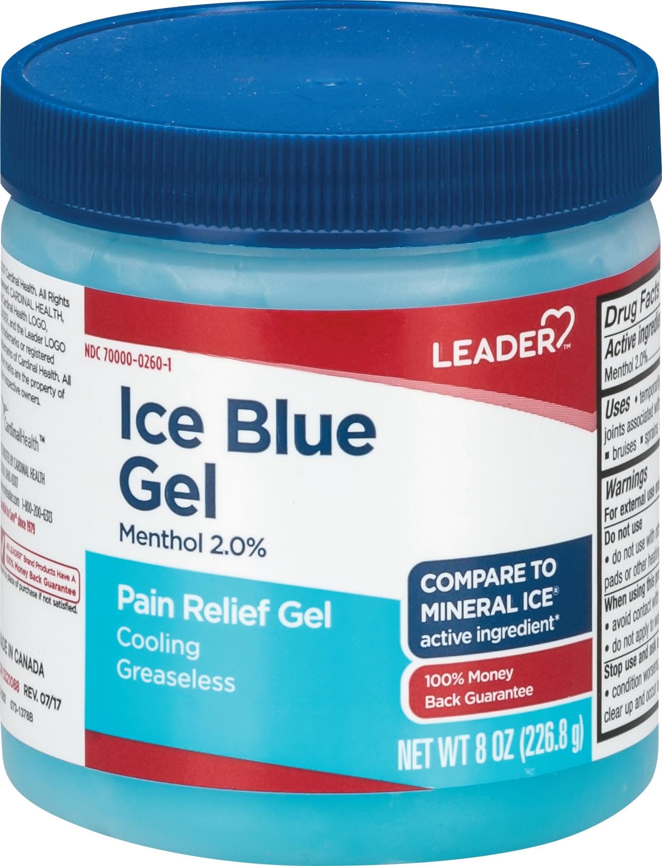 Ice Blue Pain Relief Gel, Menthol 2%, 240ml