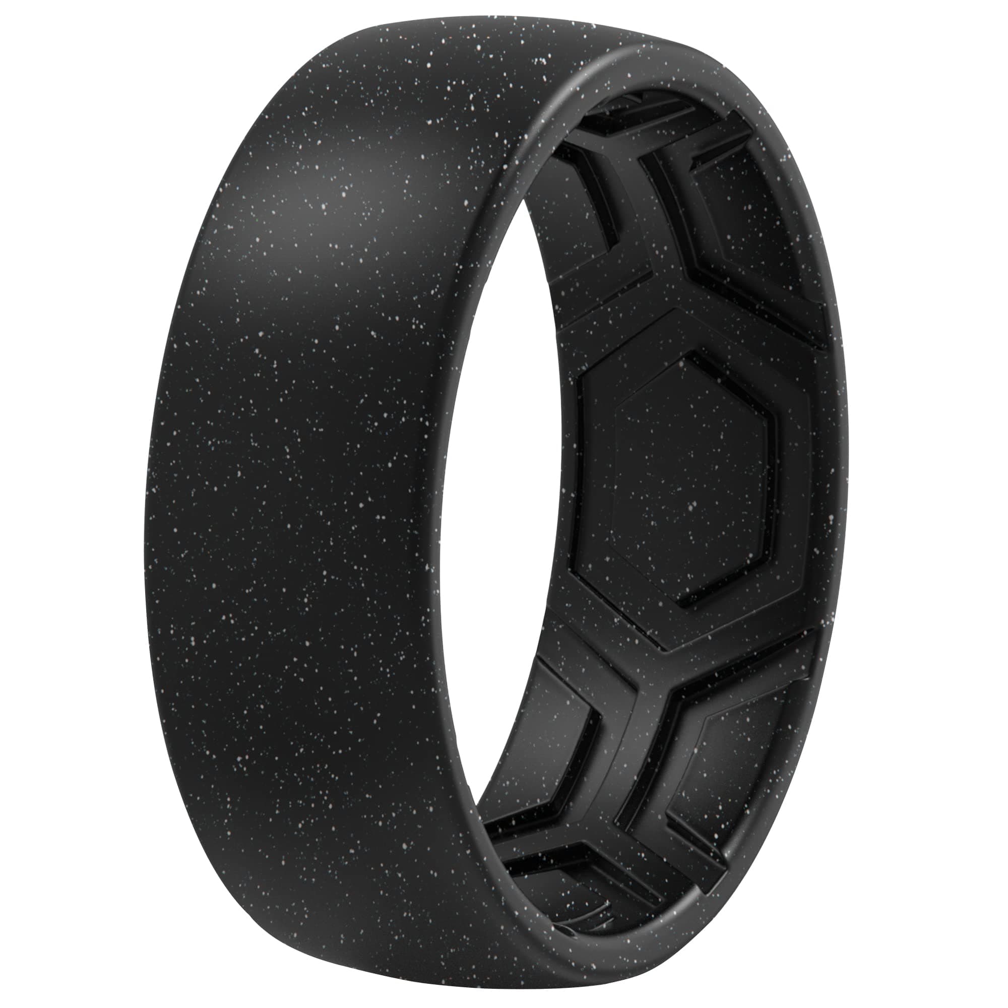 ThunderFit Silicone Rings for Men - 7 Rings / 4 Rings / 1 Ring - Breathable Patterned Design Wedding Bands 8mm Wide - 2.5mm Thick