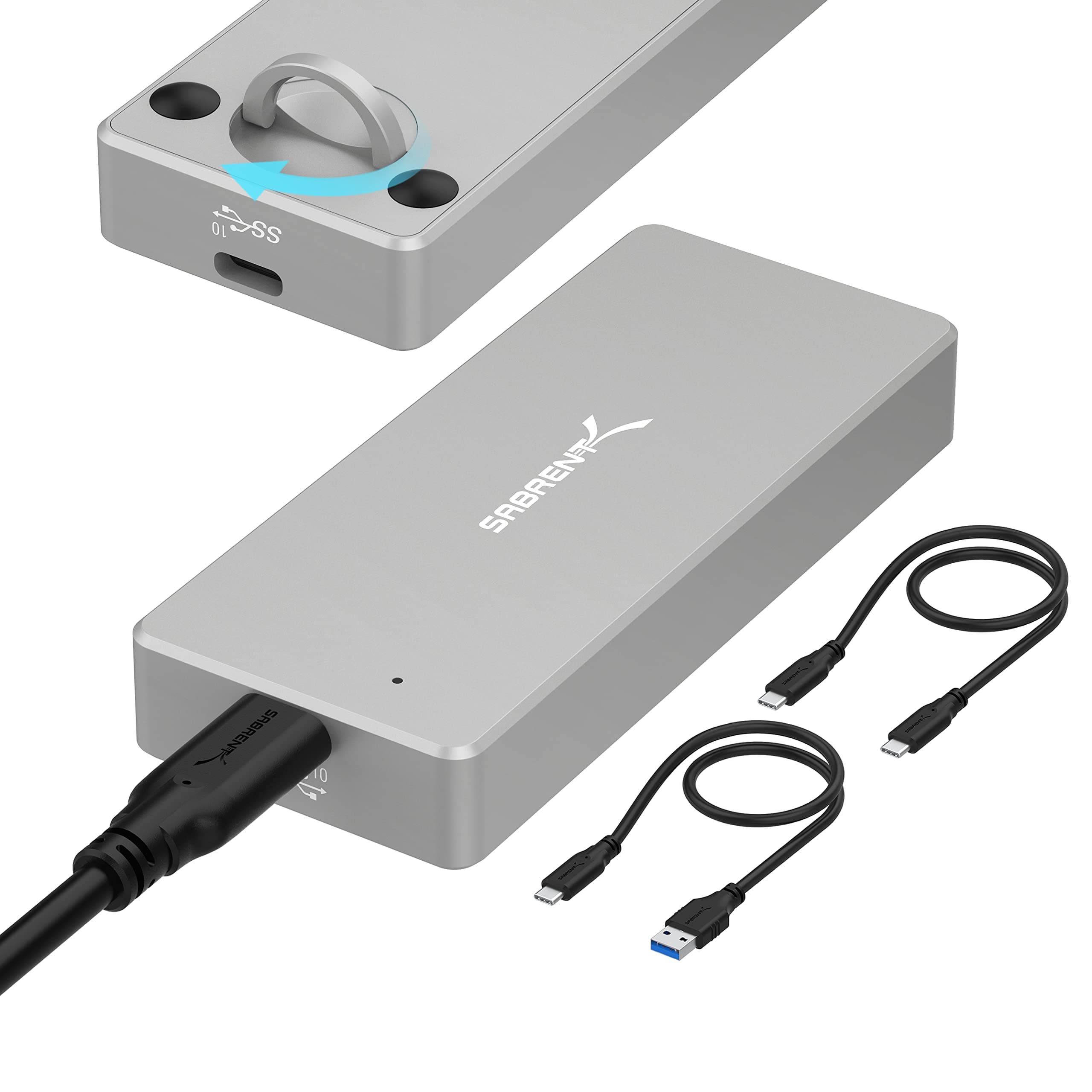 Sabrent Usb 3.2 Ip67 Water Resistant Tool-Free Enclosure For M.2 Pcie Nvme And M.2 Sata Ssds (Ec-Wptf)