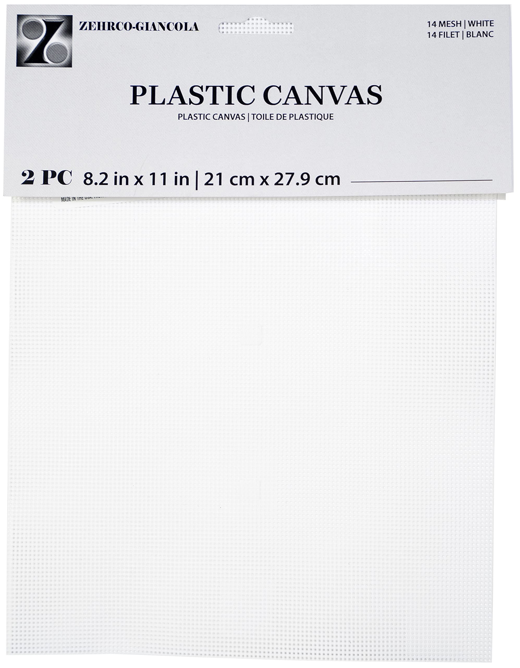 Perforated Plastic Canvas 14 Count 8.5"X11" 2/Pkg-White