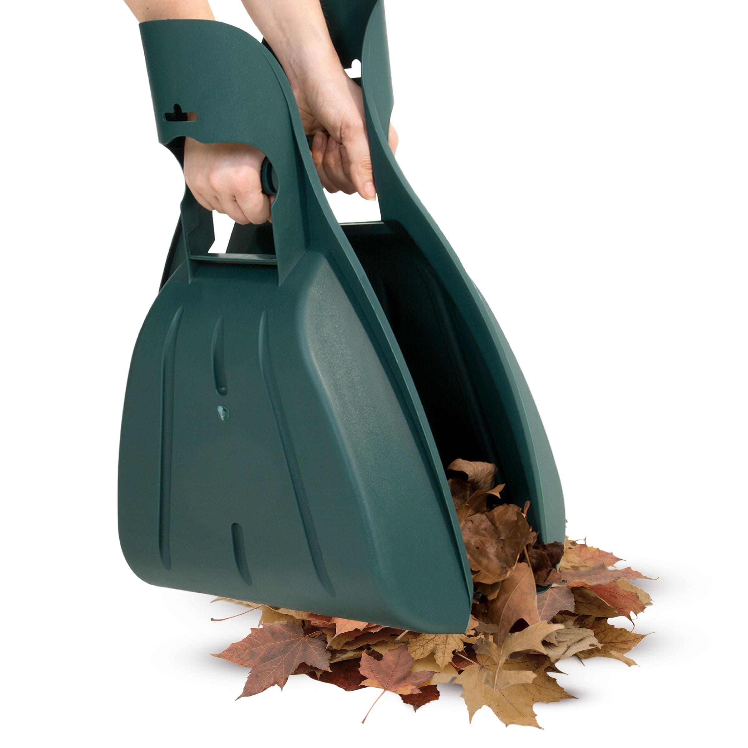 Pure Garden 50-114 Leaf Hand Rake Lightweight, Durable Grabber Tool for Scooping and Picking Up Leaves, Spreading Mulch, Gardening, and Yard Work, Green
