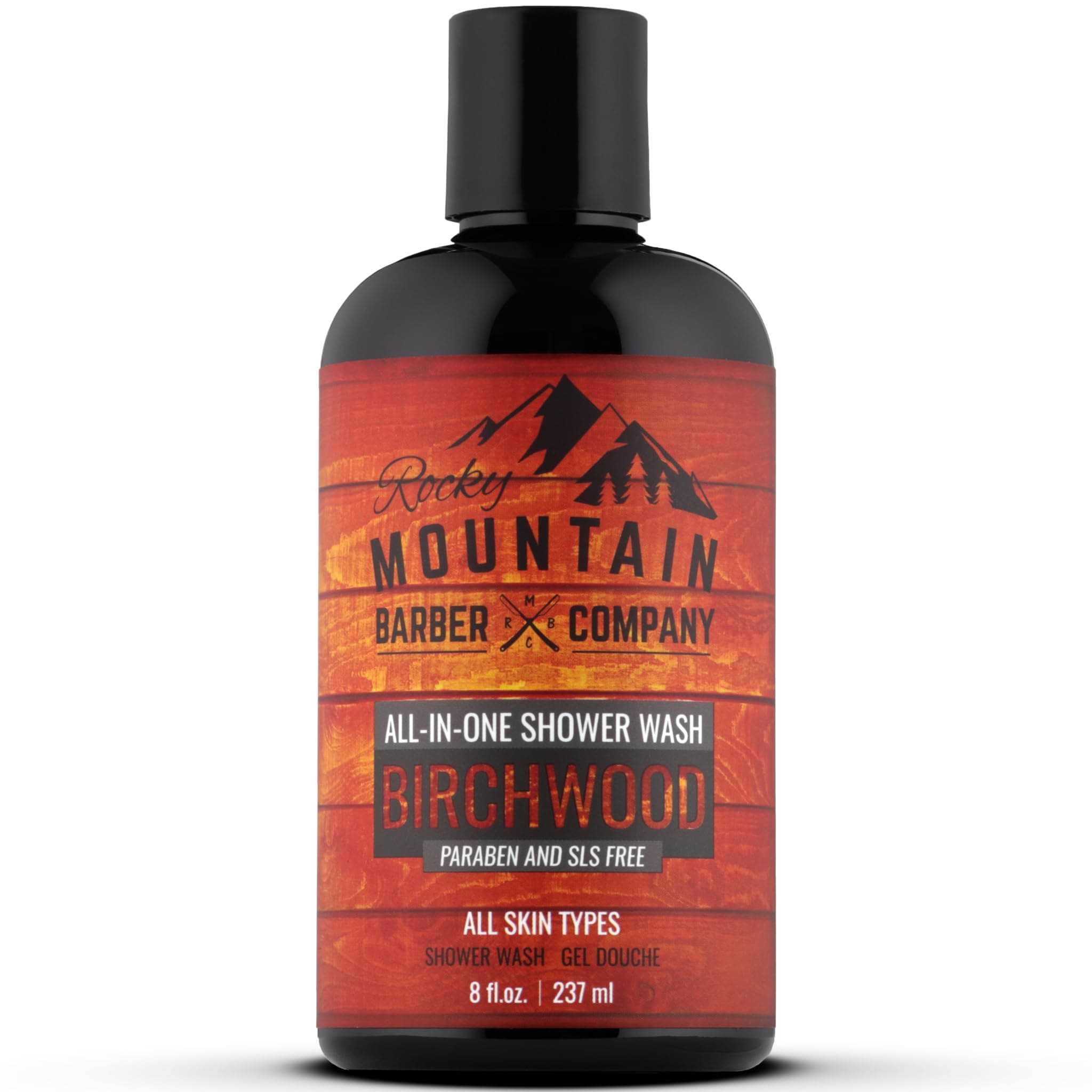 Birchwood All-In-One Body Wash – Shampoo, Body Wash, Conditioner, Face Wash & Beard Wash with Essential Oils - 8 oz