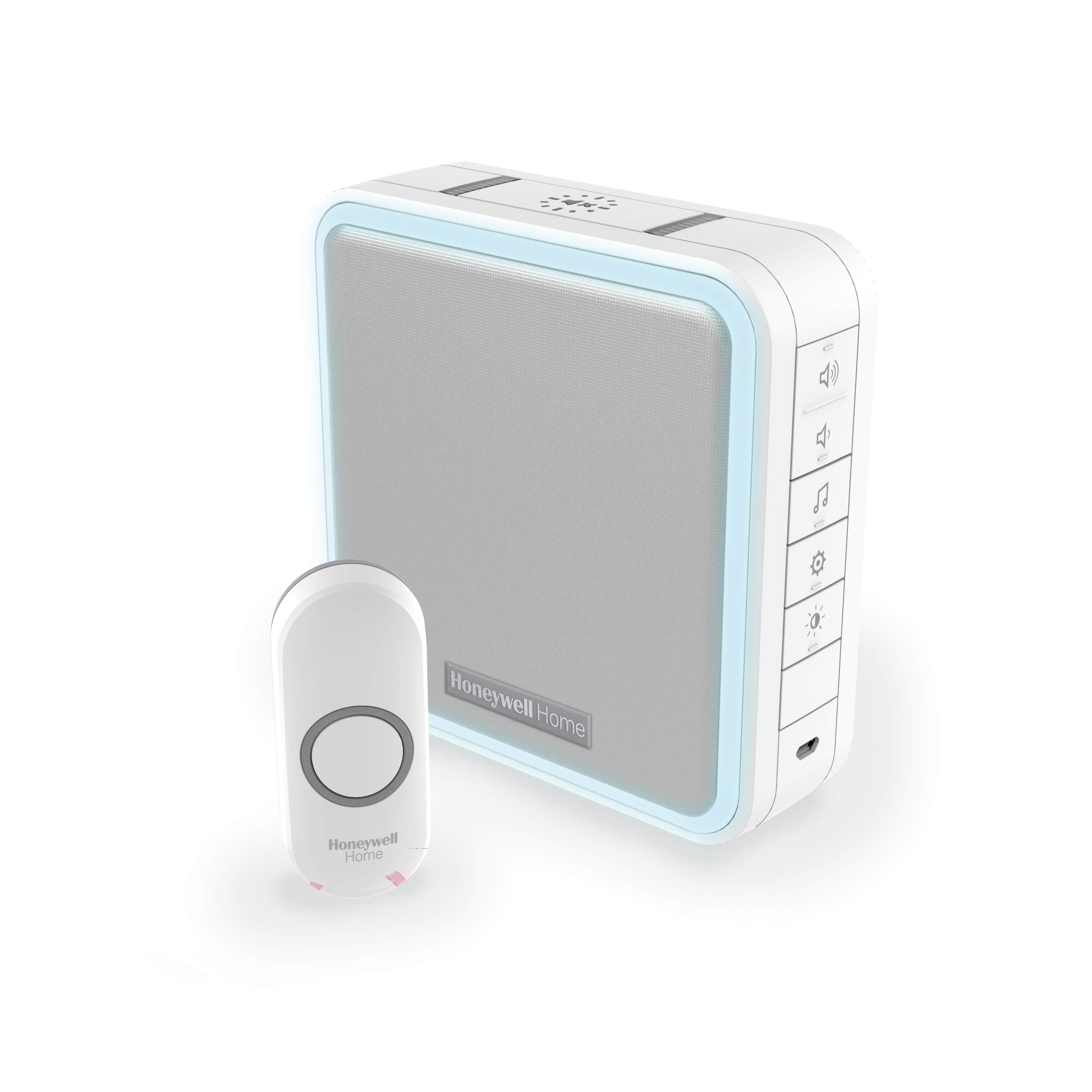 DC915N Series 9 Portable, Wireless LED Doorbell Chime with Push Button (White)
