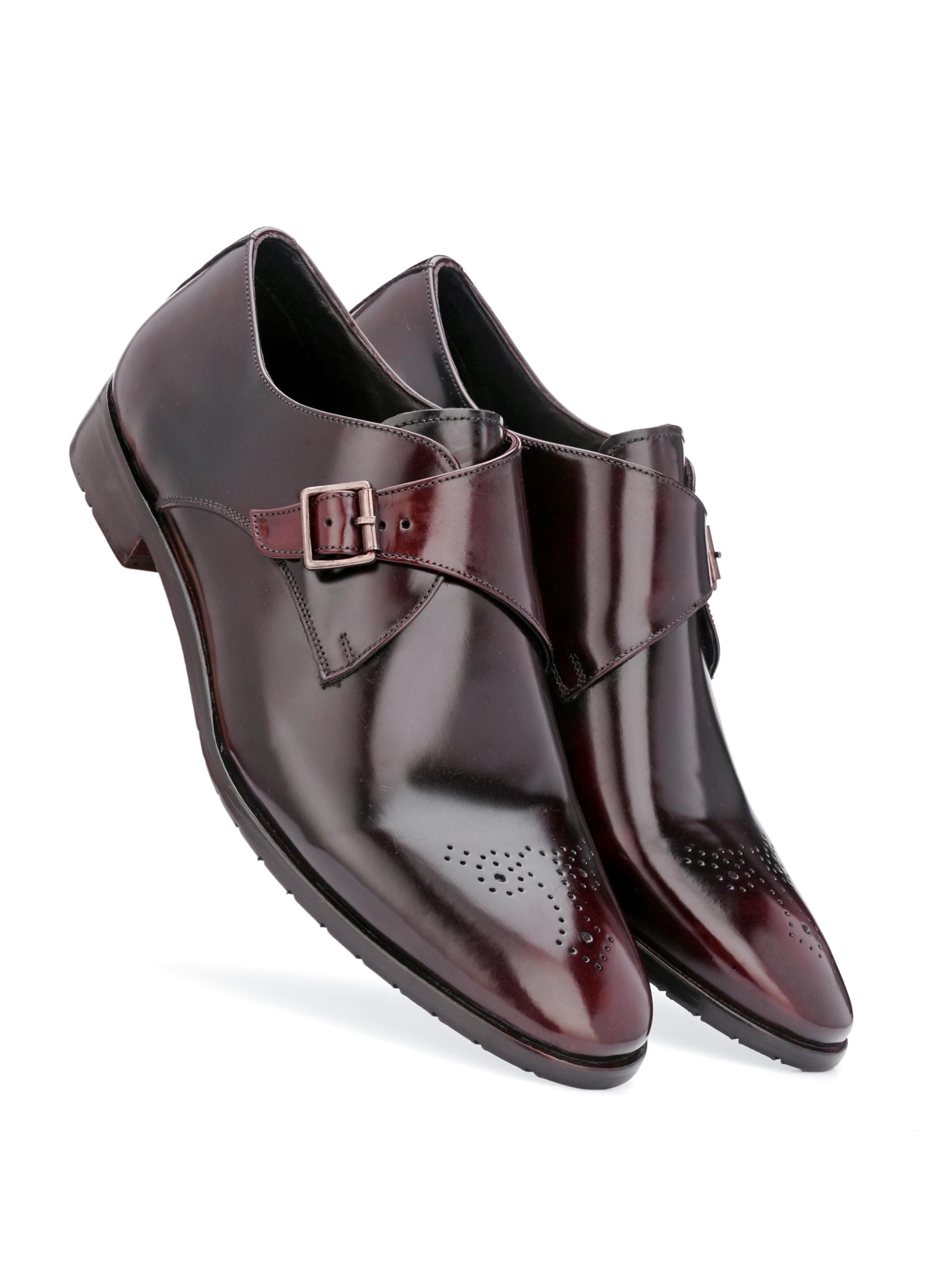 Harrykson LondonMen's Italian Leather Single Monkstrap FormalShoe with Leather Rubber Sole